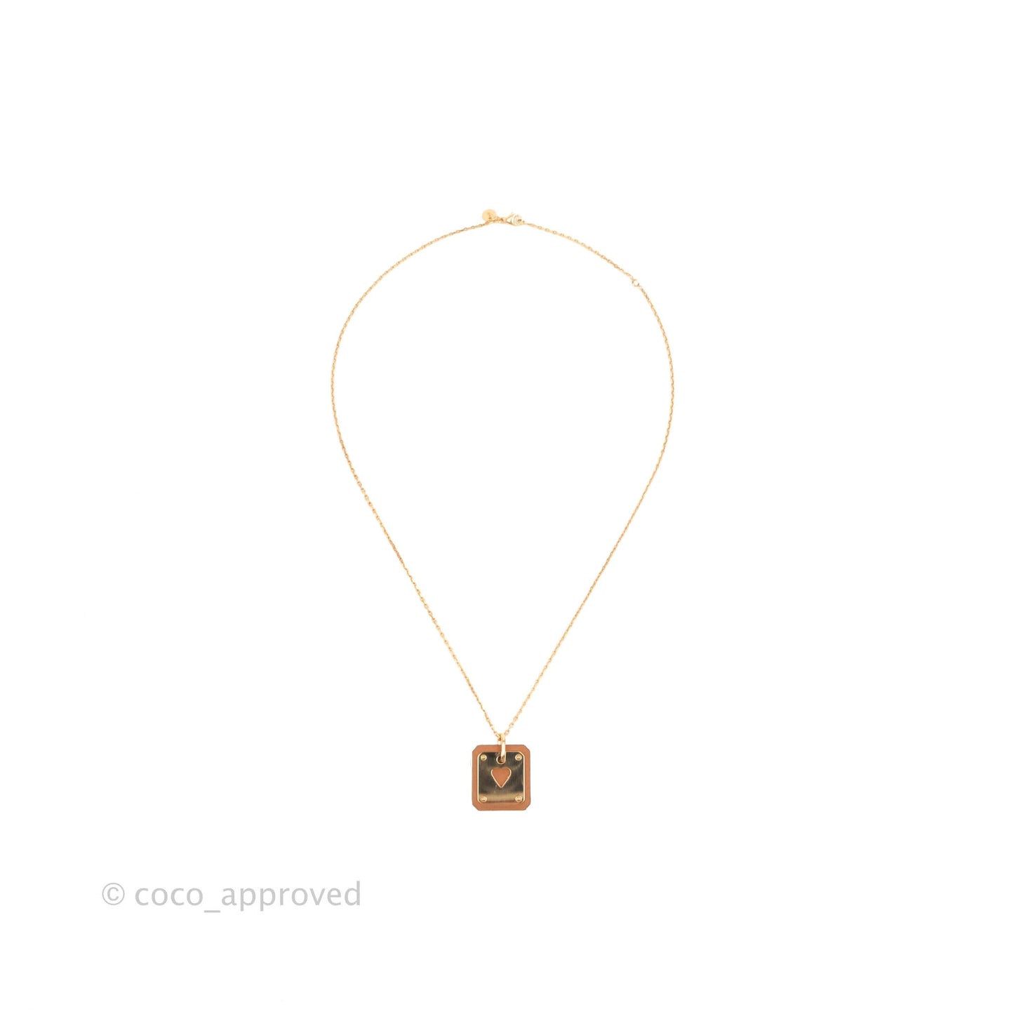 Hermès Swift As De Coeur Necklace Gold