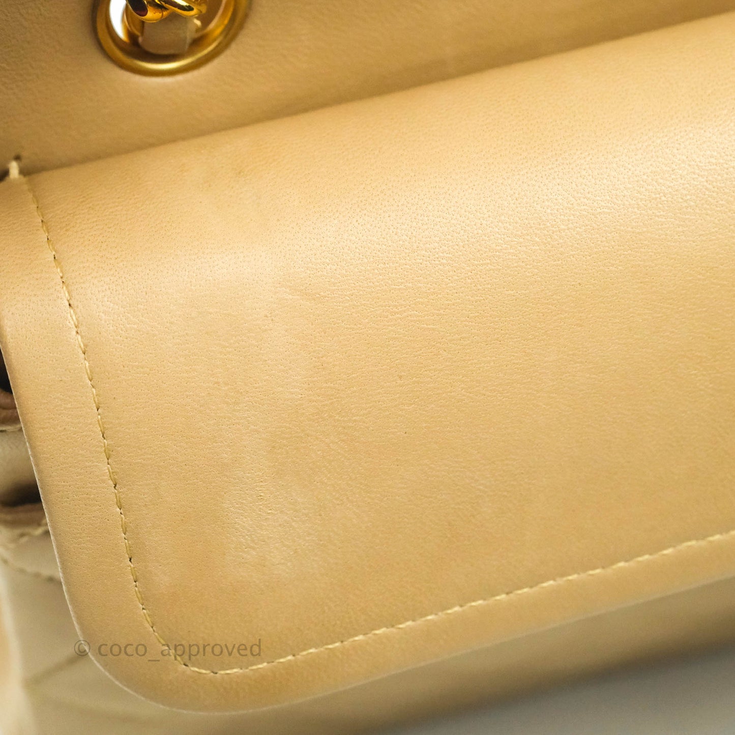 Chanel Classic Vintage Small Flap Beige Lambskin 24K Gold Hardware