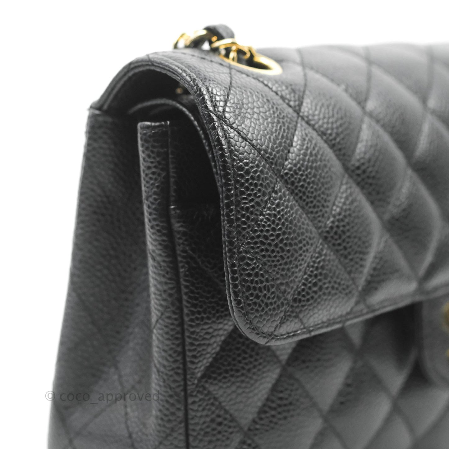 Chanel Small Classic Quilted Flap Black Caviar 24K Gold Hardware