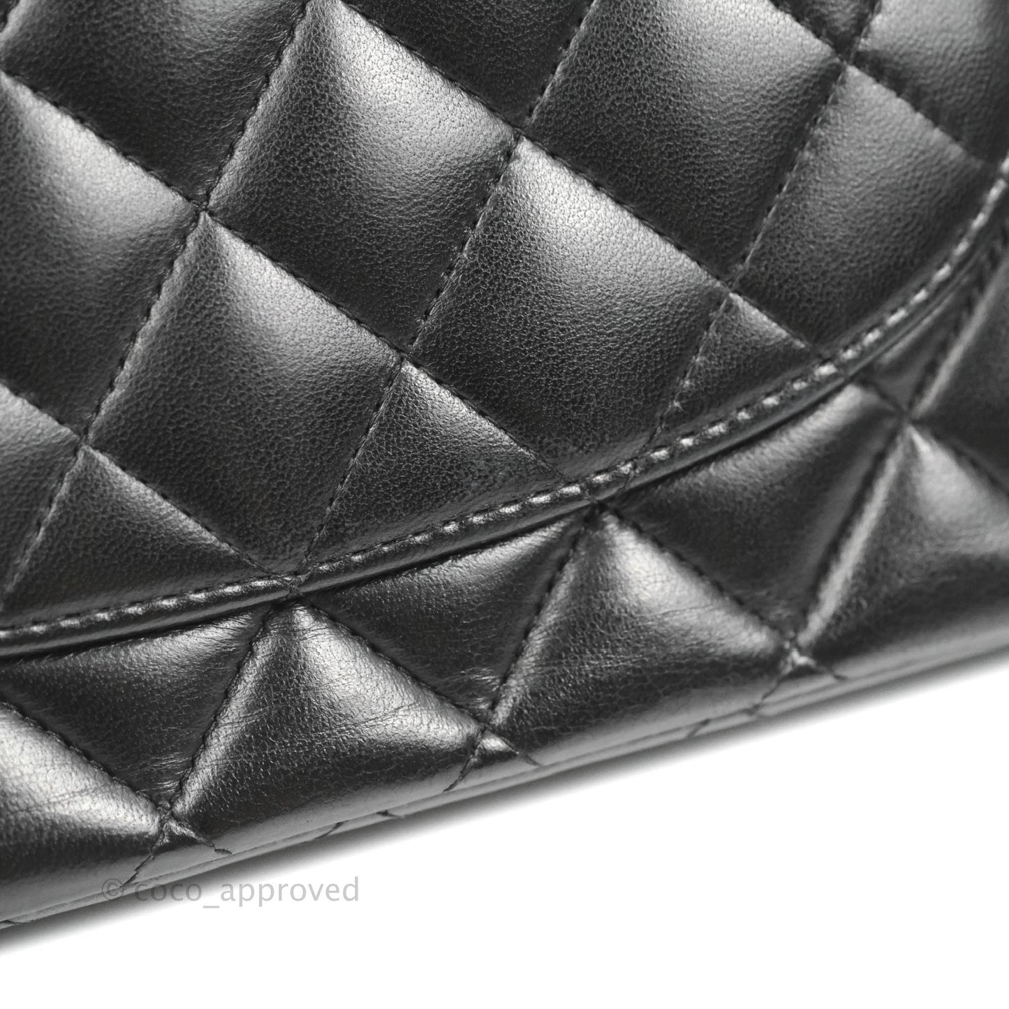 Chanel Classic M/L Medium Flap Quilted Black Lambskin 24K Gold Hardware