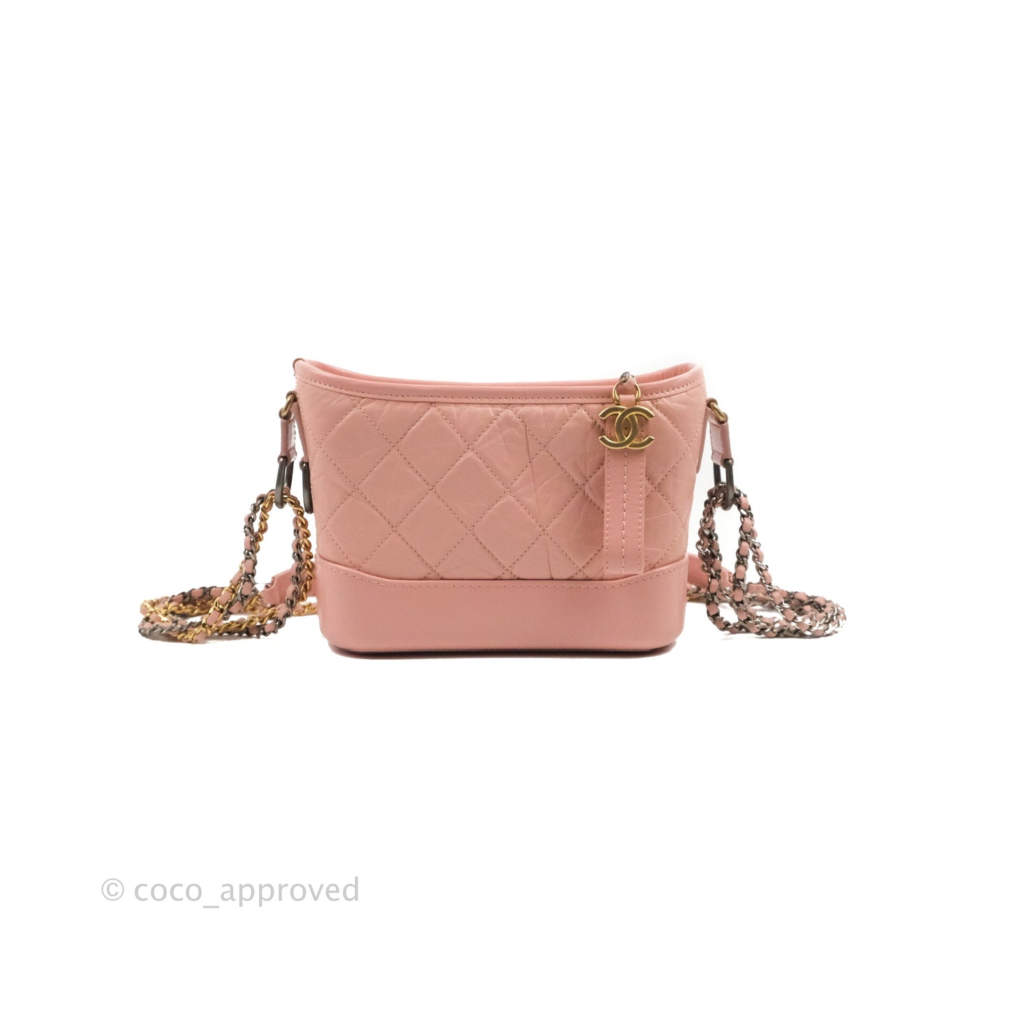 Chanel Small Gabrielle Hobo Quilted Pink Aged Calfskin