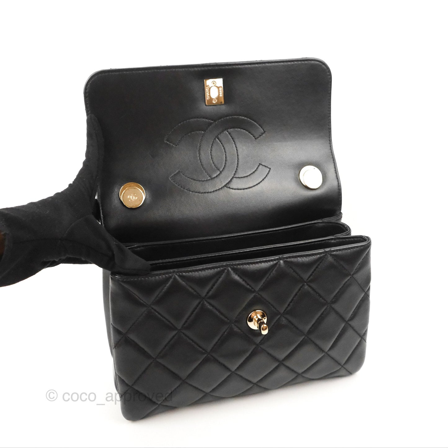 Chanel Trendy CC Small Black Lambskin Gold Hardware