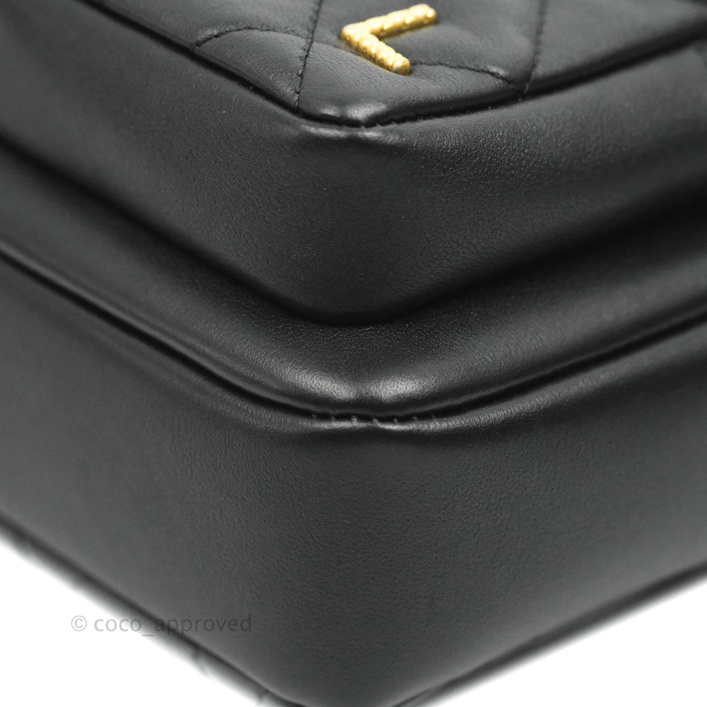 Chanel Quilted Small Camera Case Black Calfskin