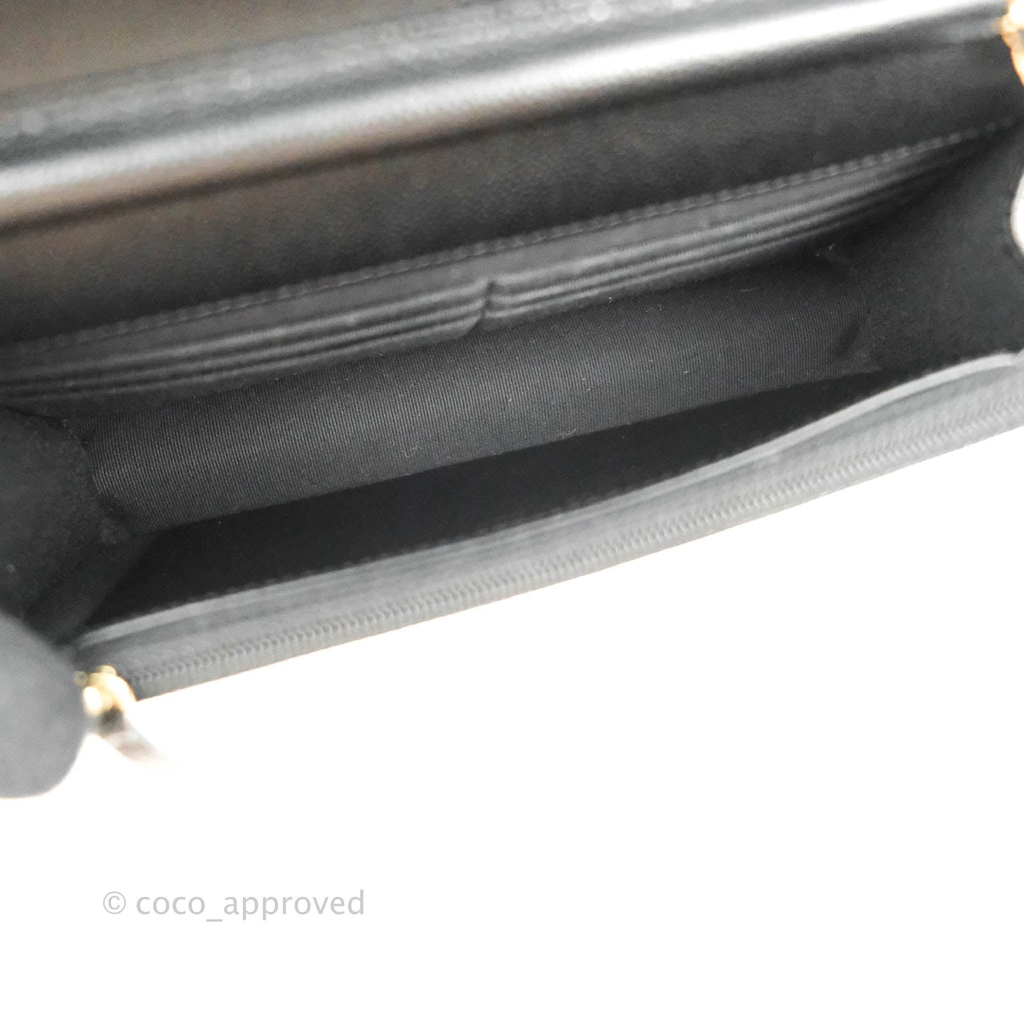 Chanel Quilted WOC Black Caviar Gold Hardware With Charms