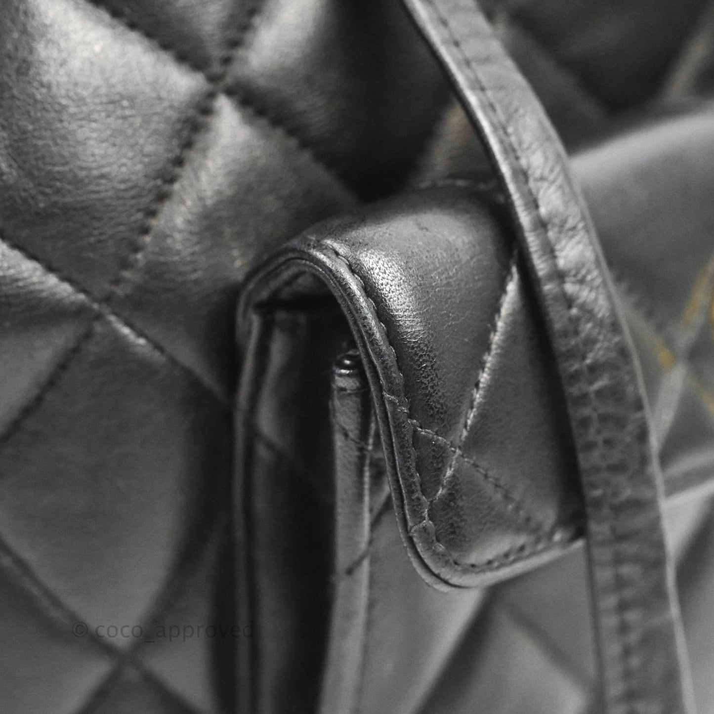 Chanel Vintage CC Duma Backpack Black Lambskin 24K Gold Hardware