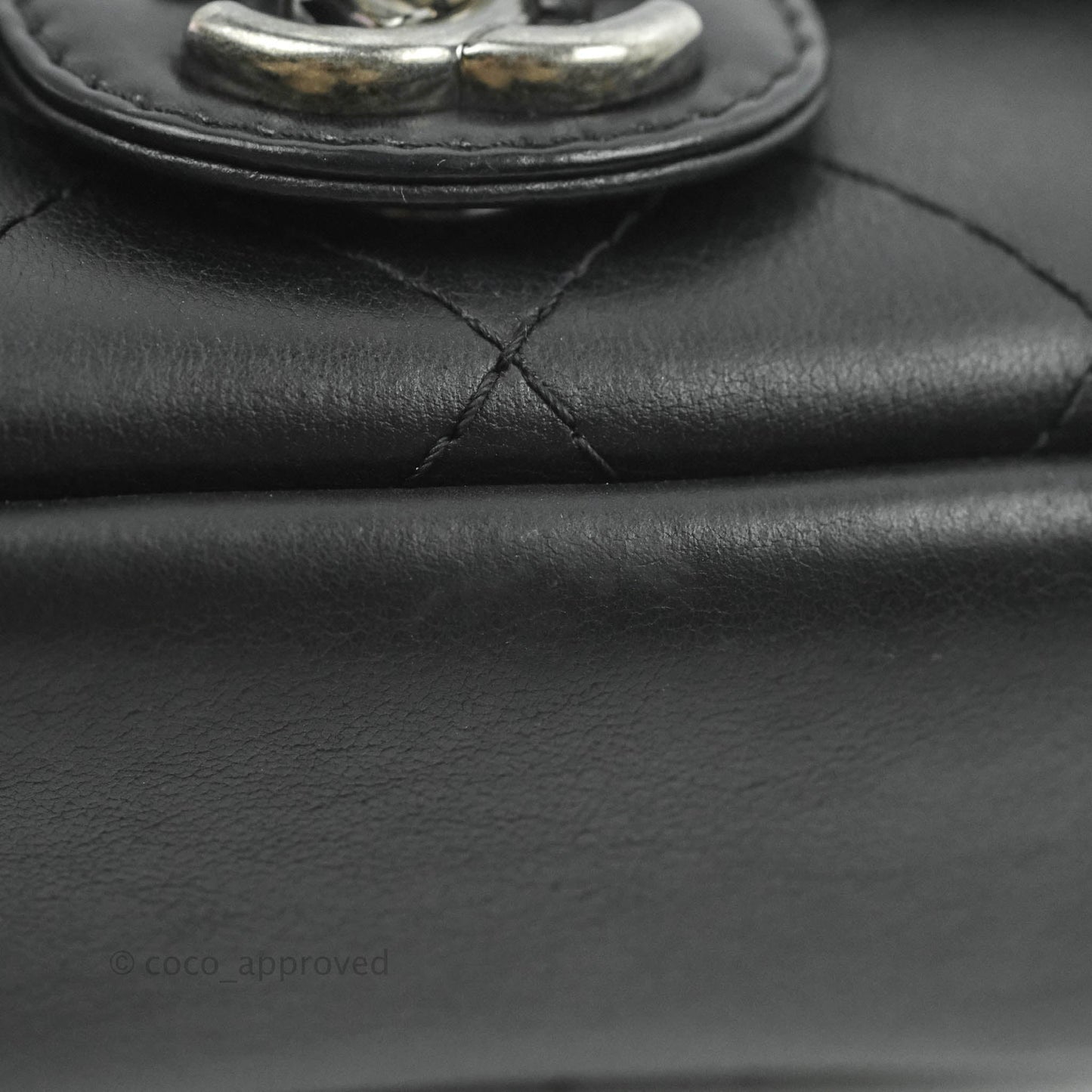 Chanel Flat Quilted Small Messenger Bag Black Calfskin Ruthenium Hardware