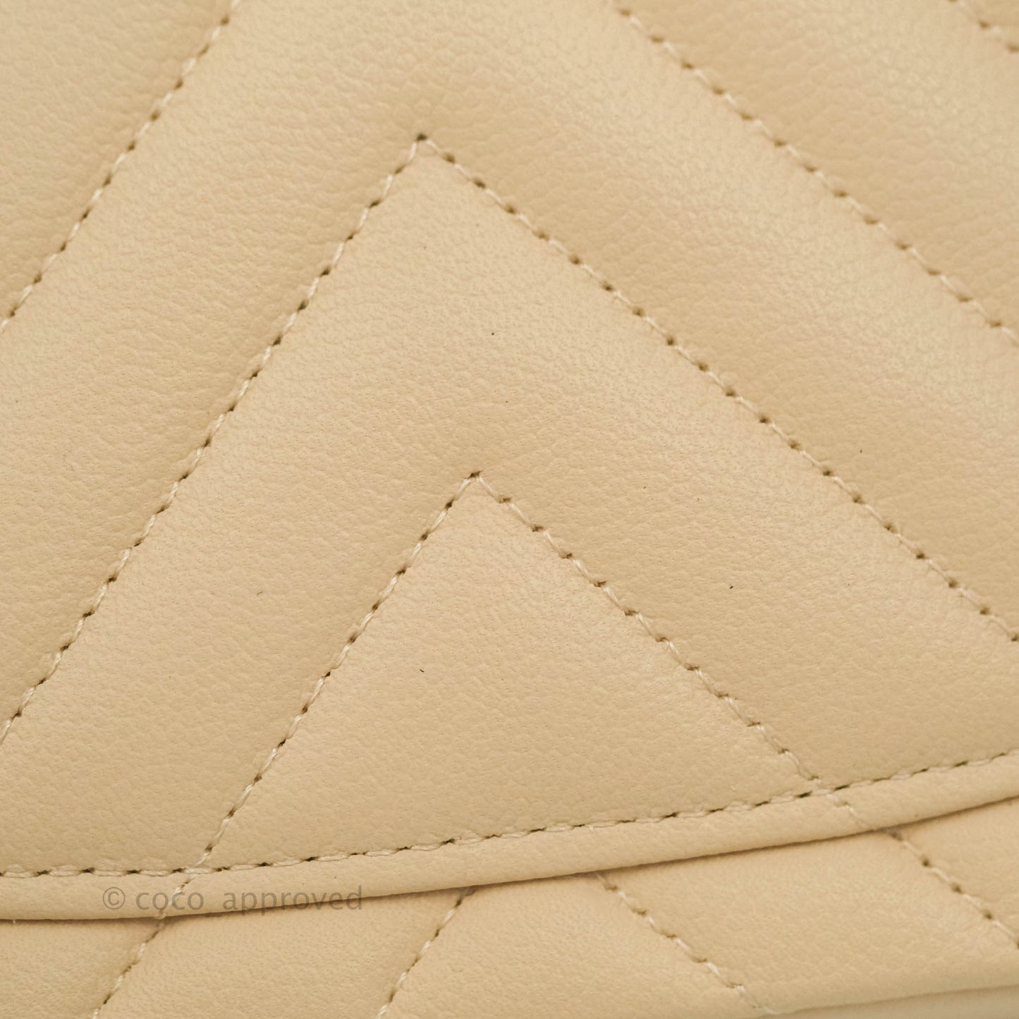 Chanel Classic S/M Small Double Flap Chevron Beige Caviar Gold Hardware