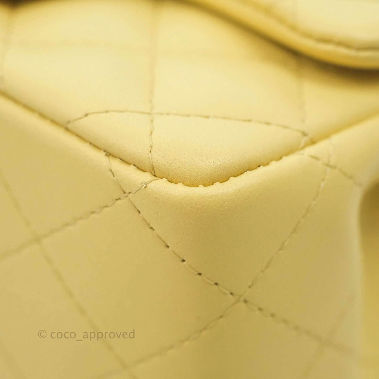 Chanel Mini Square Yellow Lambskin Gold Hardware