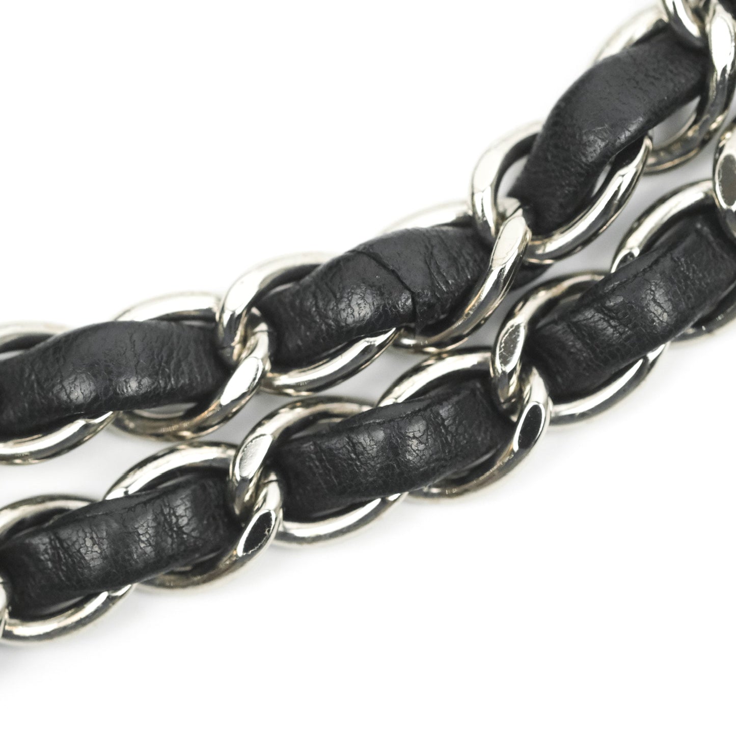 Chanel Surpique Chevron Medium Flap Black Silver Hardware
