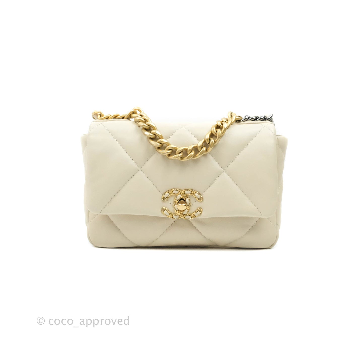 Chanel 19 Small Light Beige Lambskin Mixed Hardware 21C
