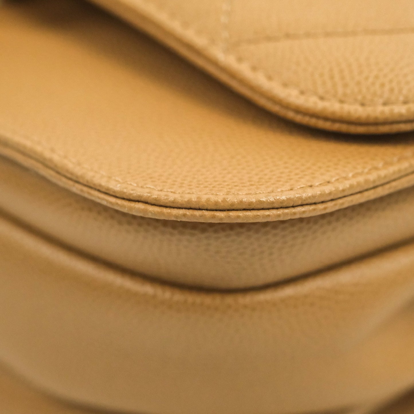 Chanel Mini Messenger Bag Beige Caviar Gold Hardware 21K