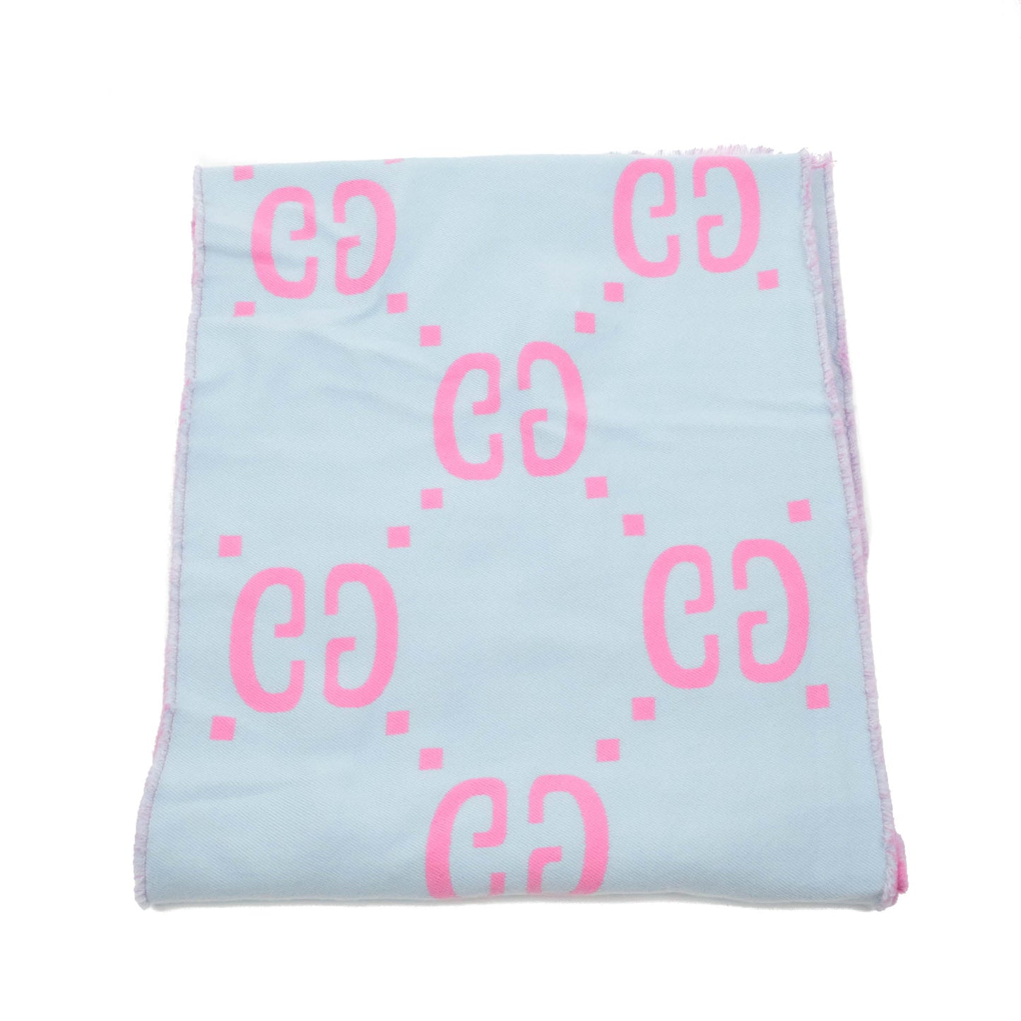 Gucci GG Jacquard Wool Silk Scarf