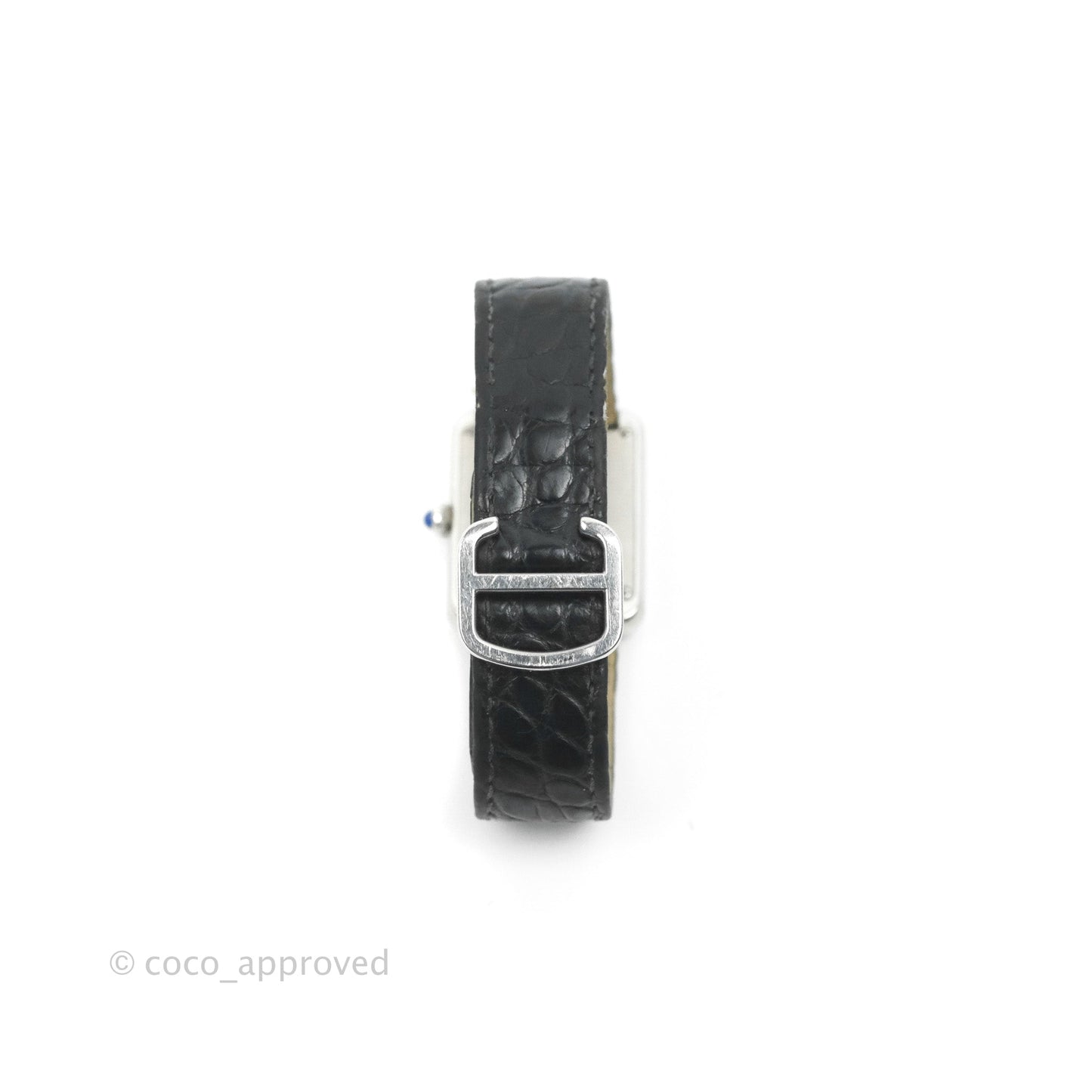 Cartier Small Tank Must Watch Stainless Steel Black