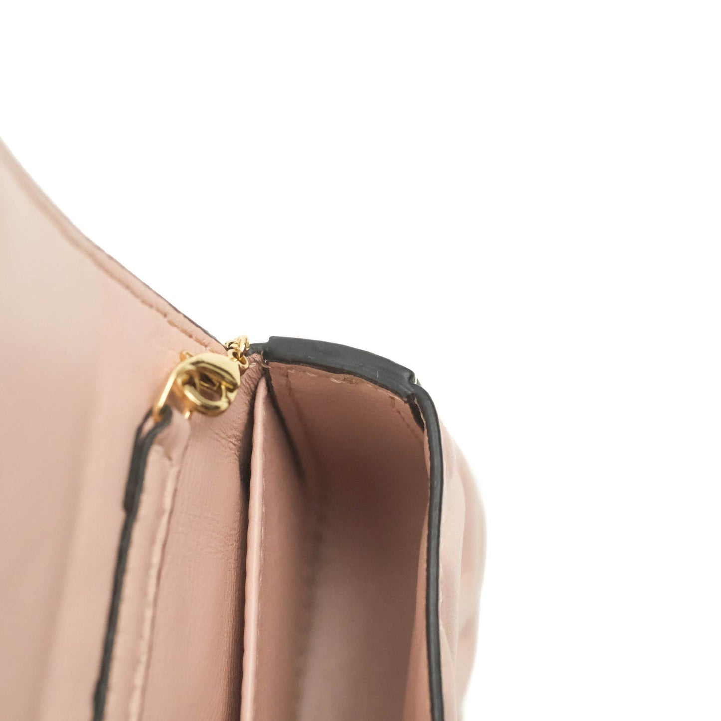 Fendi Nappa FF Embossed Nano Baguette Charm Beige Pink