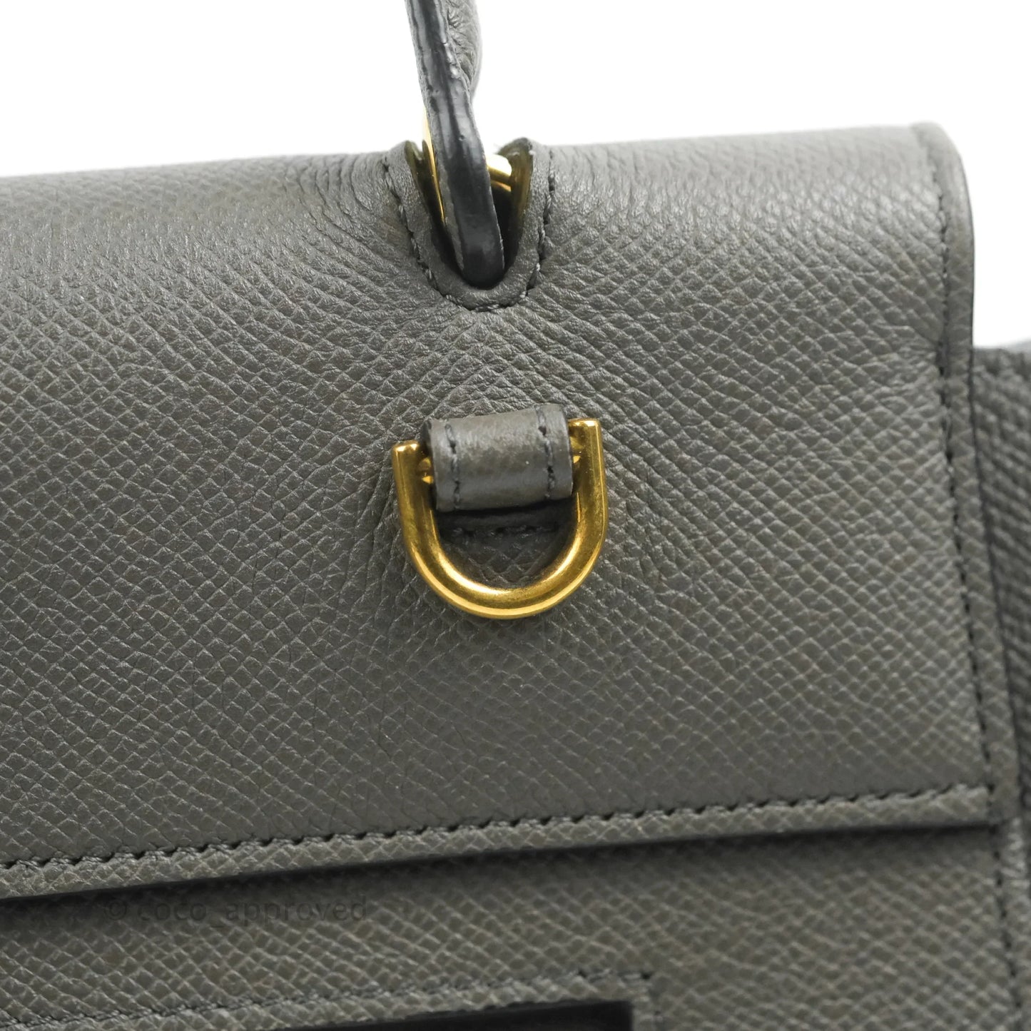 Celine Mini Belt Bag Grey Grained Calfskin Gold Hardware