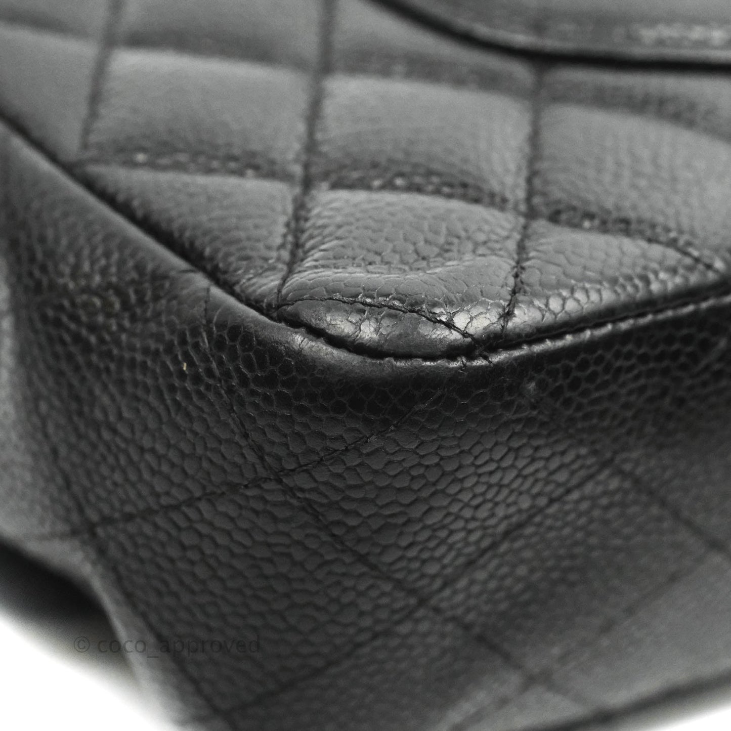 Chanel Classic M/L Medium Flap Quilted Black Caviar Gold Hardware