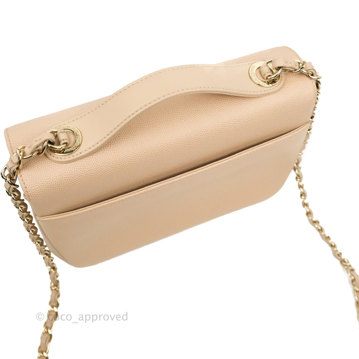 Chanel Quilted Medium Business Affinity Flap Light Beige Caviar Gold Hardware