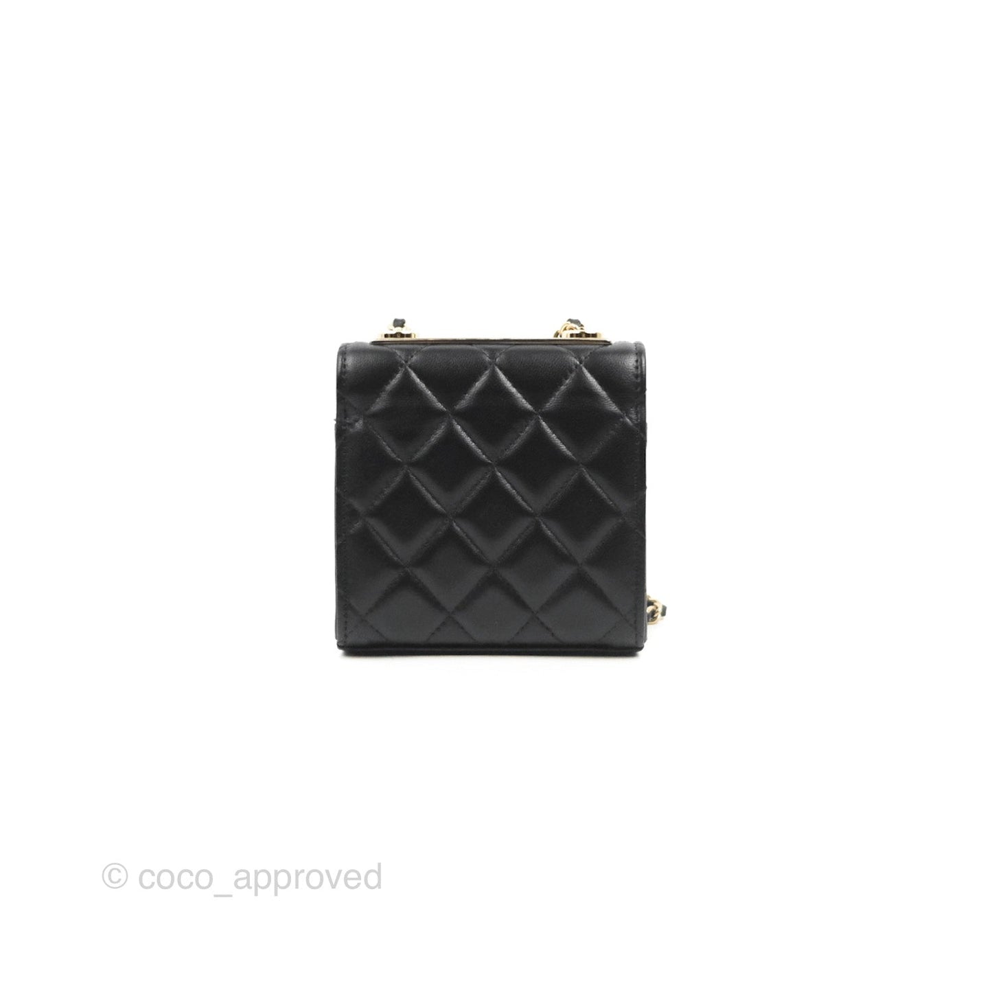 Chanel Mini Quilted Trendy CC Clutch With Chain Black Lambskin Gold Hardware