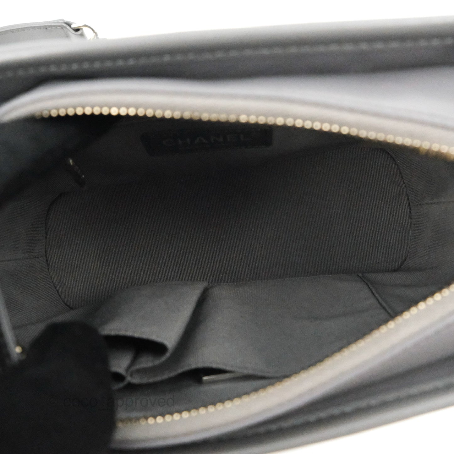 Chanel Quilted Small Gabrielle Hobo Grey Calfskin Mixed Hardware
