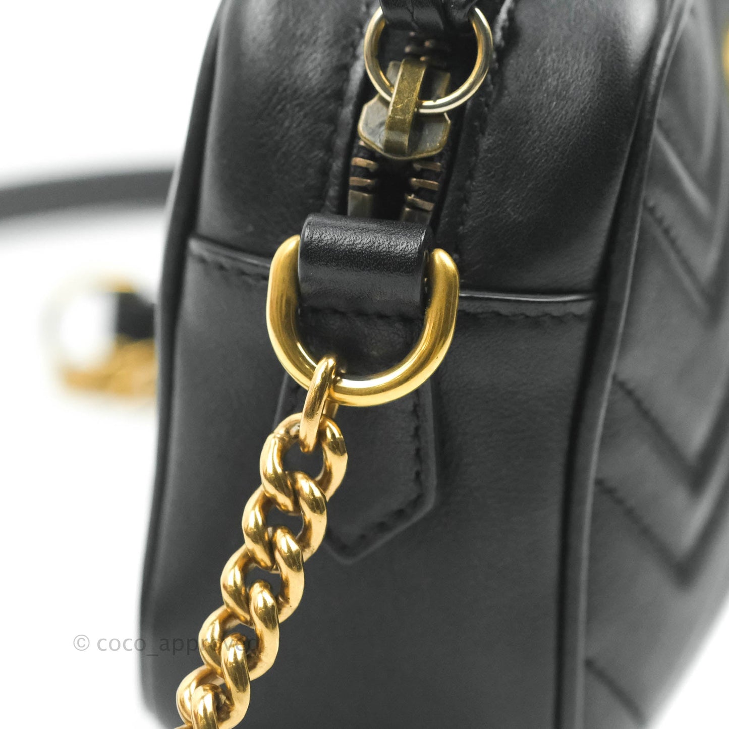 Gucci Mini Matelasse GG Marmont Camera Bag Black Calfskin Gold Hardware