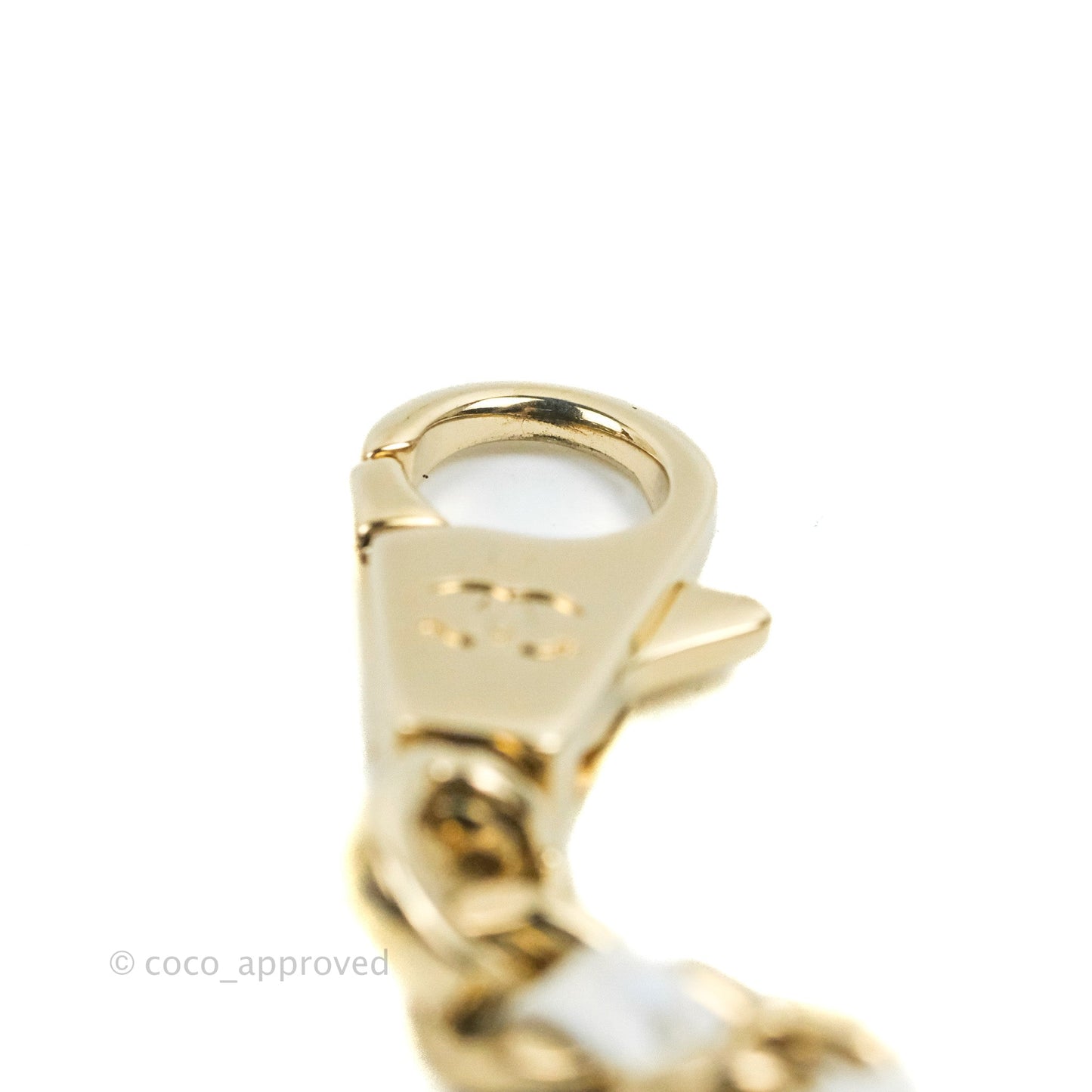 Chanel Mini Coco Handle Quilted Iridescent Pearl White Caviar Gold Hardware