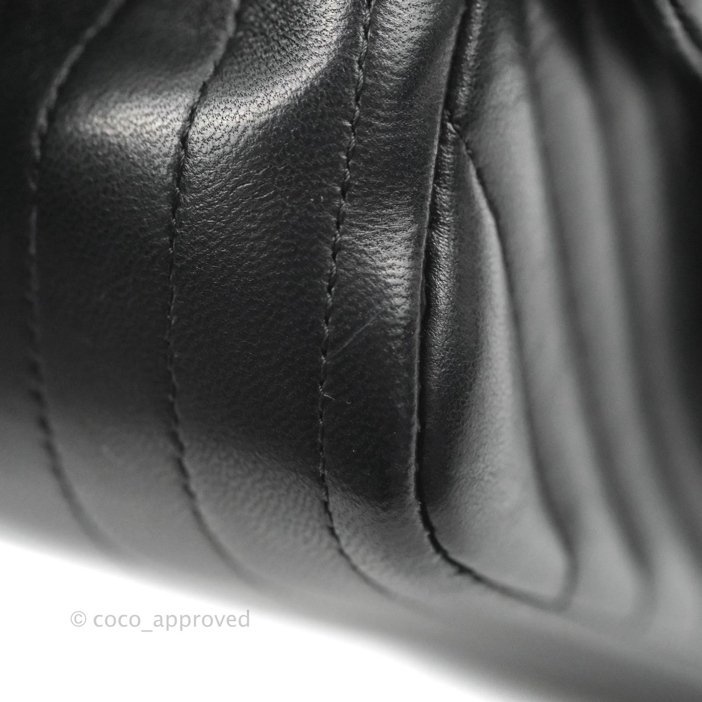 Chanel Mini Square Black Chevron Lambskin Gold Hardware