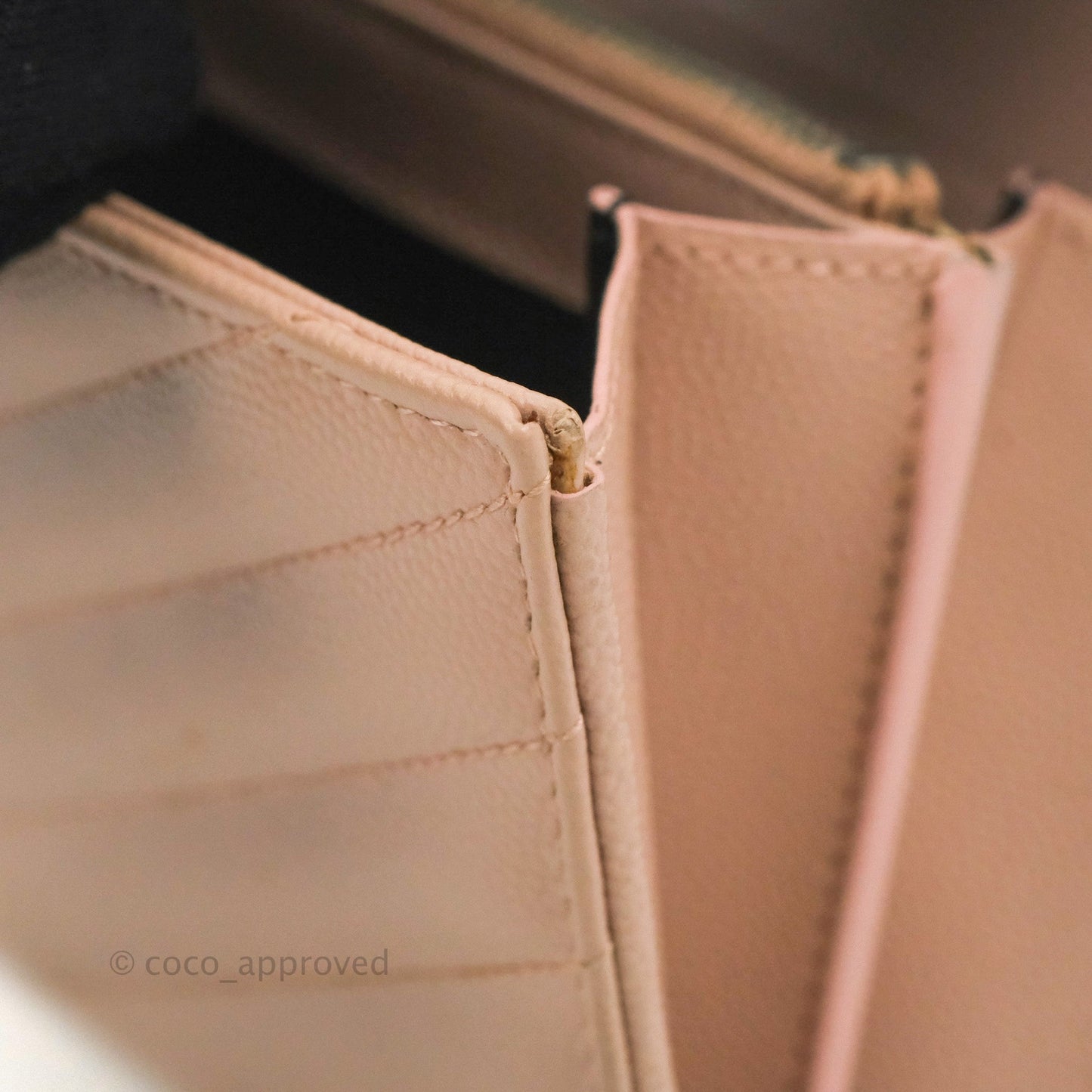 Saint Laurent Quilted Envelope Wallet Pink Grained Leather Silver Hardware