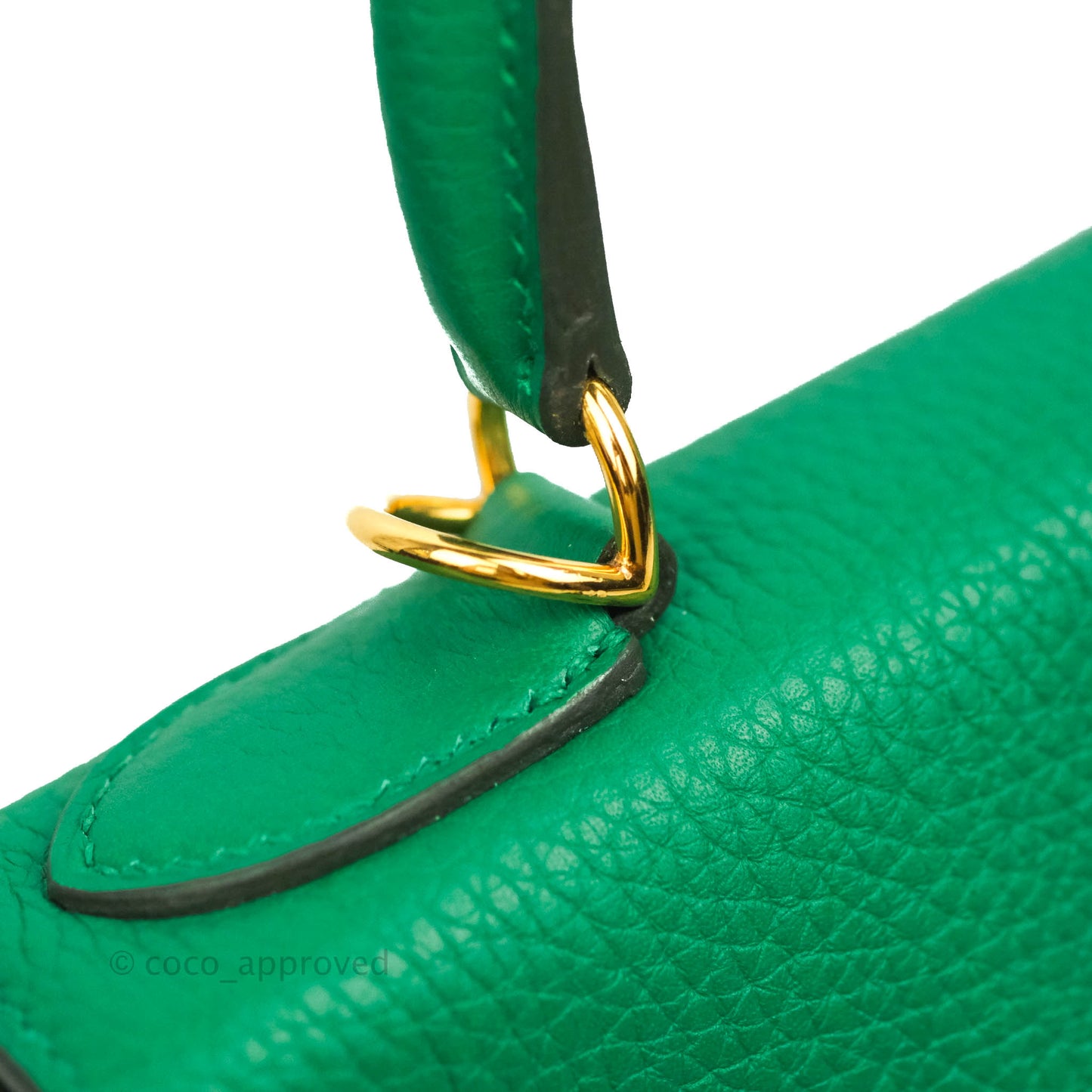 Hermès Retourne Taurillon Kelly 28 Vert Vertigo Clemence Gold Hardware