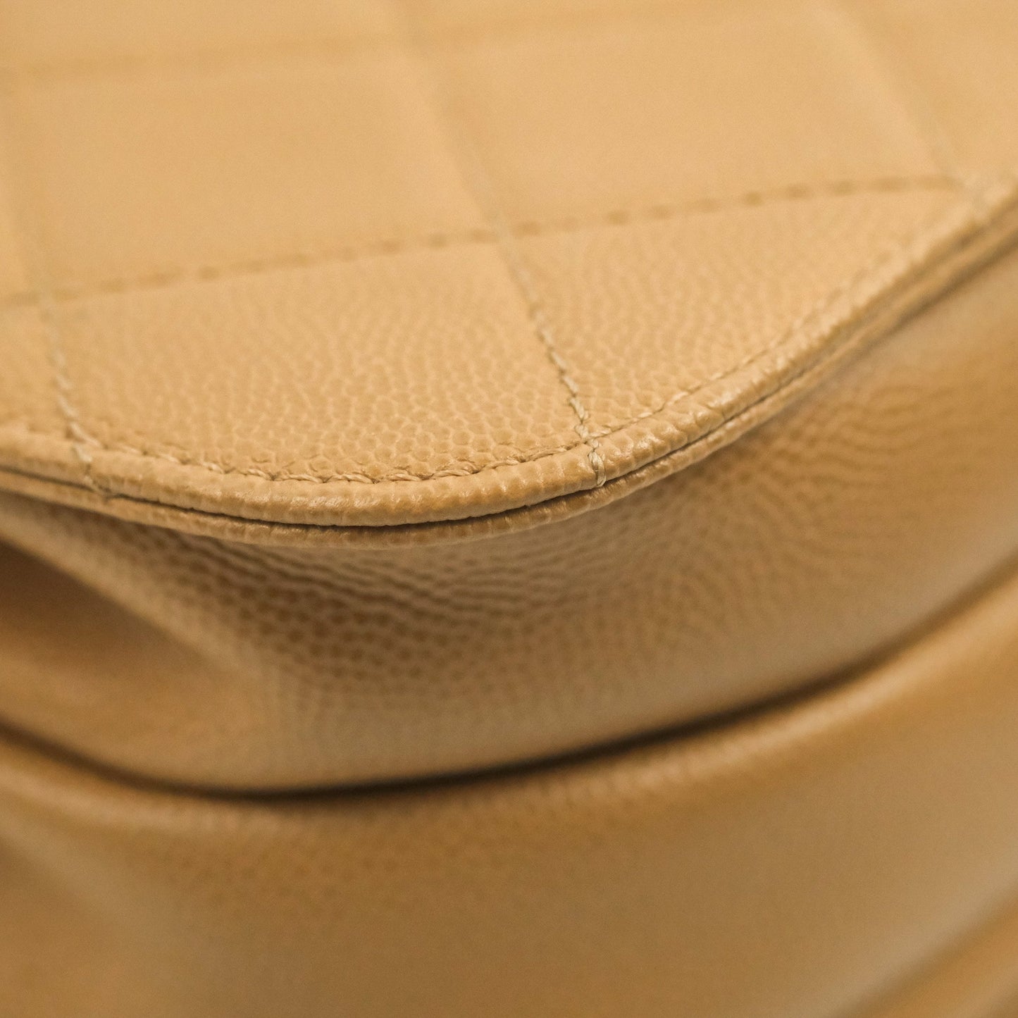 Chanel Mini Messenger Bag Beige Caviar Gold Hardware 21K
