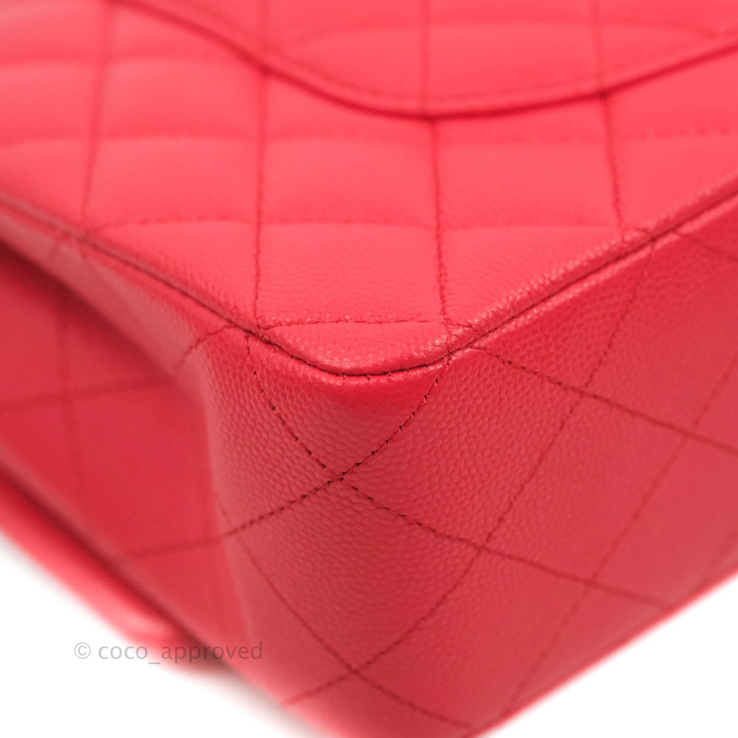 Chanel Medium M/L Classic Quilted Flap Red Caviar Gold Hardware 21B