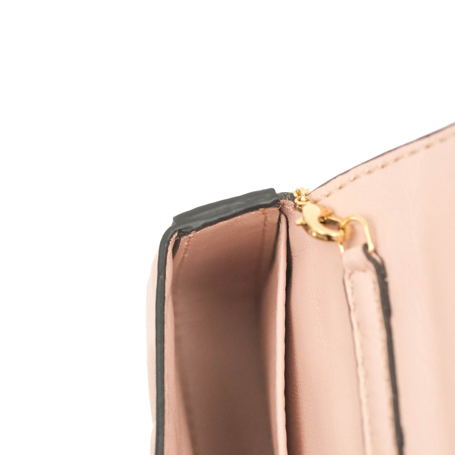 Fendi Nappa FF Embossed Nano Baguette Charm Beige Pink