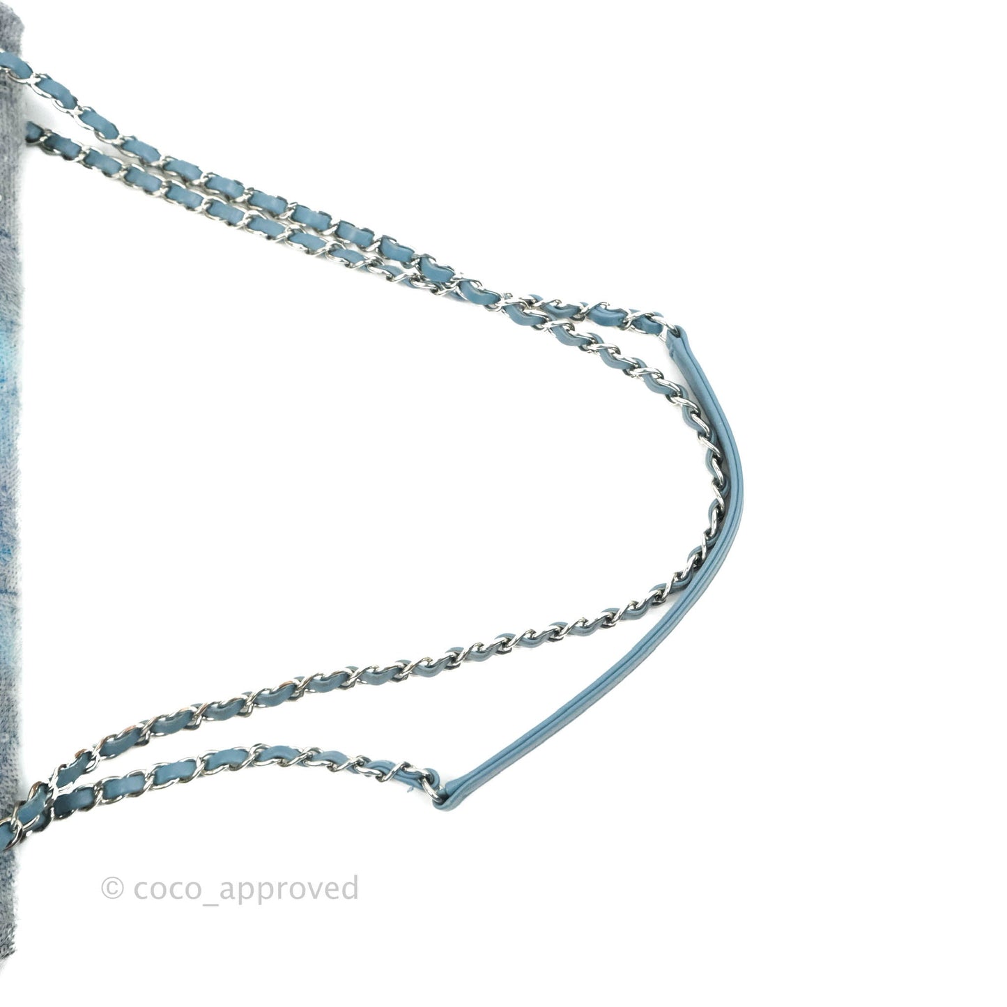 Chanel Large Sequin Waterfall Flap Bag Blue Silver Hardware