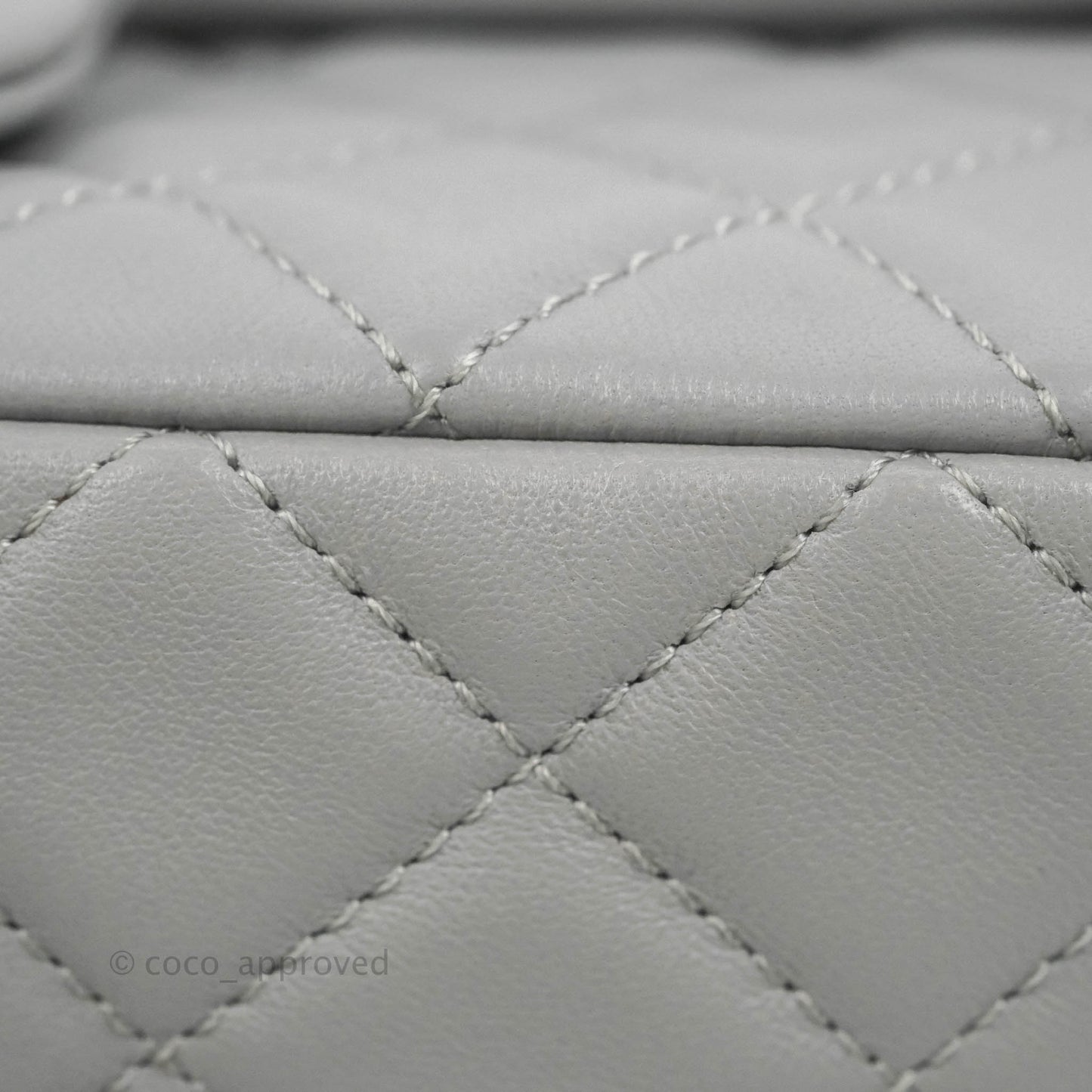 Chanel Mini Rectangular Pearl Crush Quilted Grey Lambskin Aged Gold Hardware