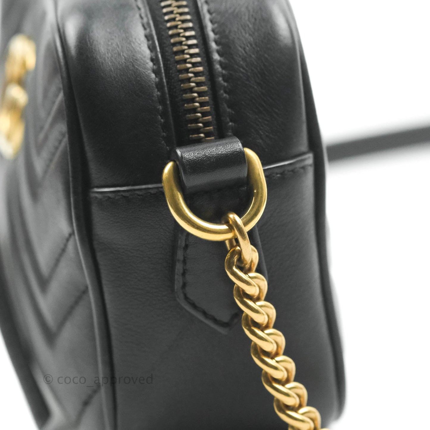 Gucci Mini Matelasse GG Marmont Camera Bag Black Calfskin Gold Hardware