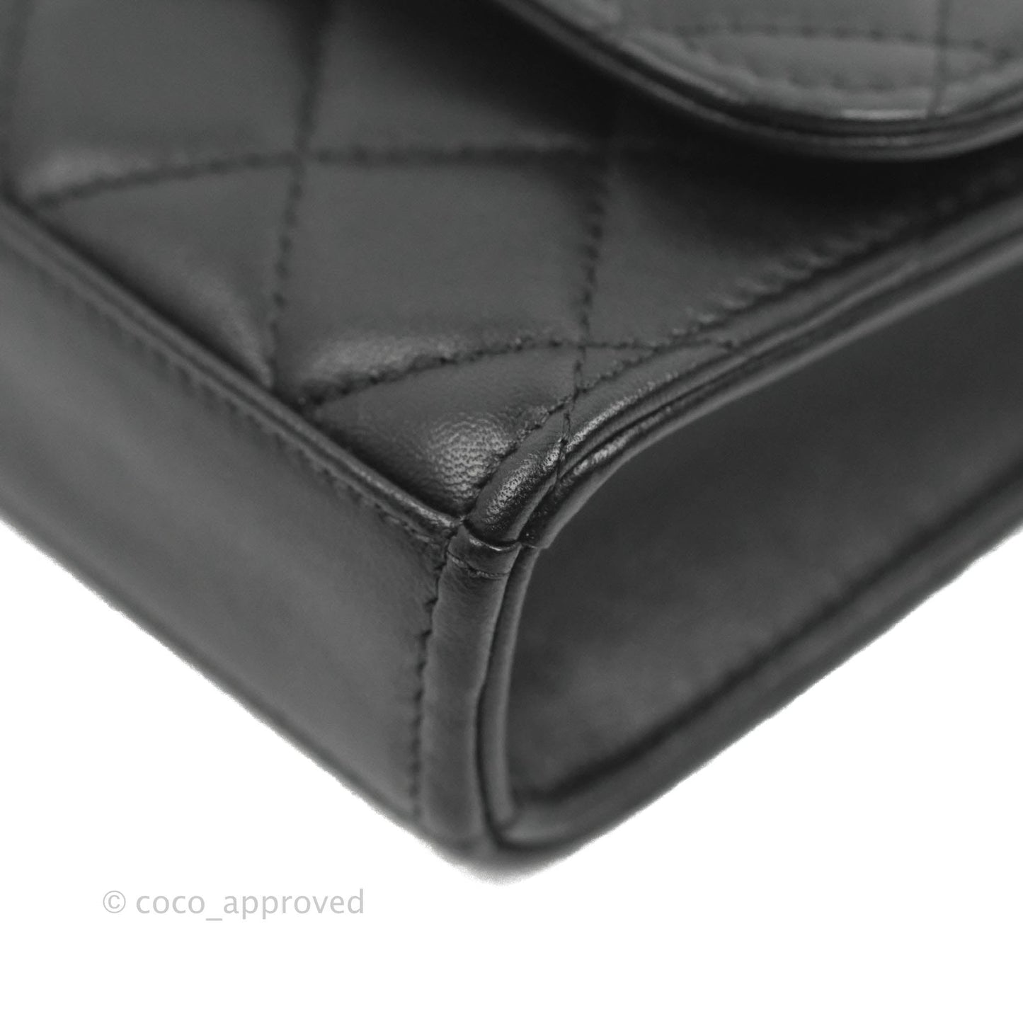 Chanel Mini Quilted Clutch With Chain Black Lambskin Gold Hardware 22S