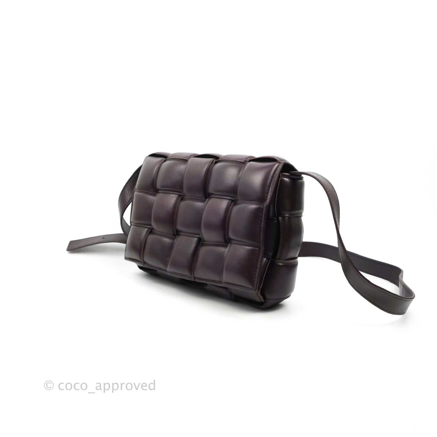 Bottega Veneta Padded Cassette Shoulder Bag Grape Lambskin Gold Hardware