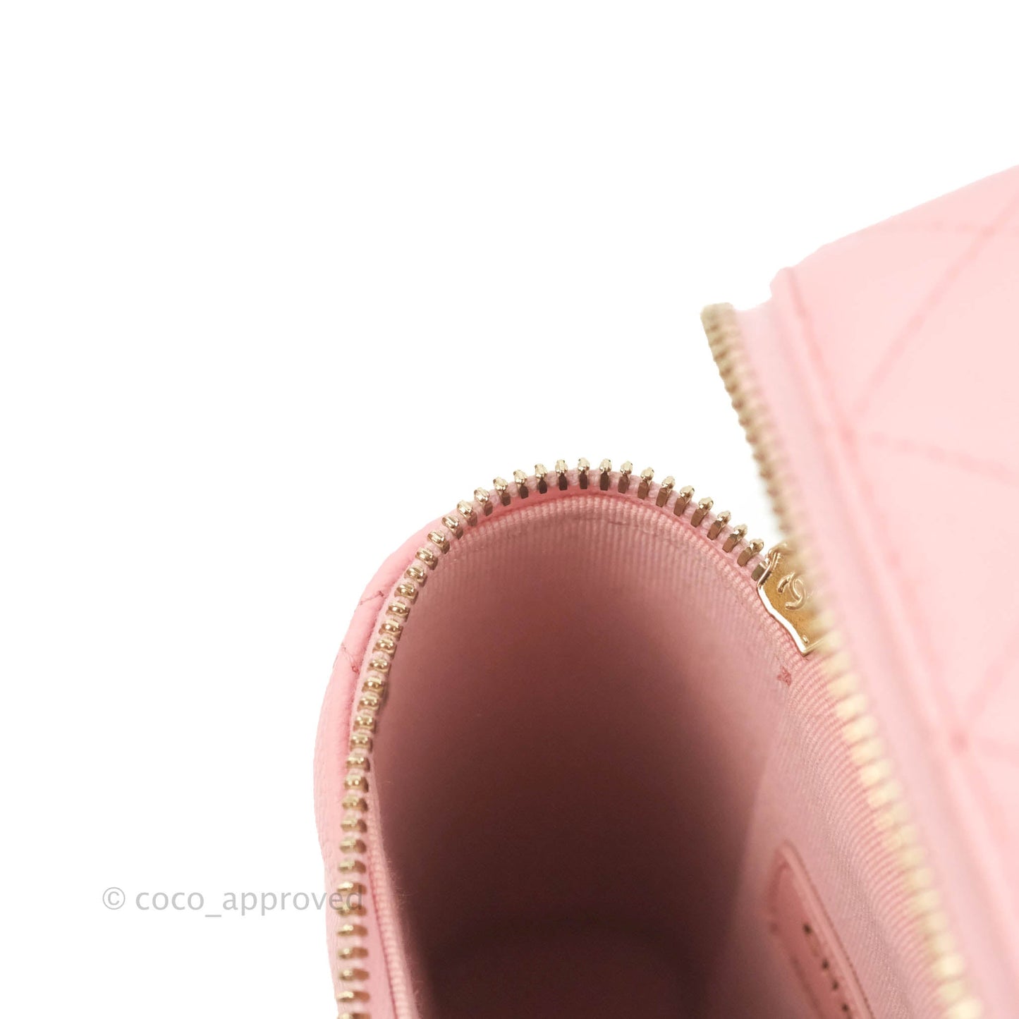 Chanel Vanity Phone Holder With Chain Pink Caviar Gold Hardware
