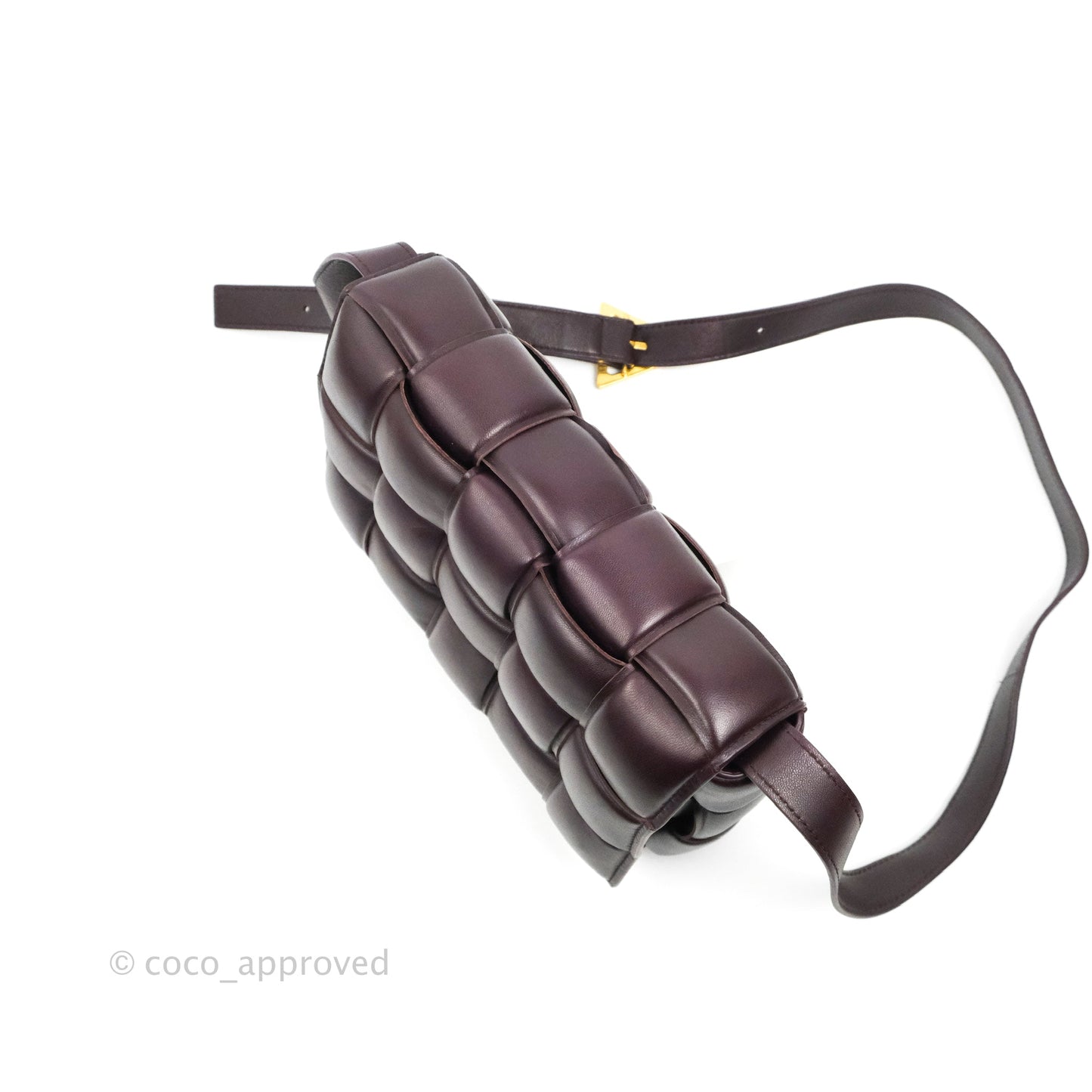 Bottega Veneta Padded Cassette Shoulder Bag Grape Lambskin Gold Hardware