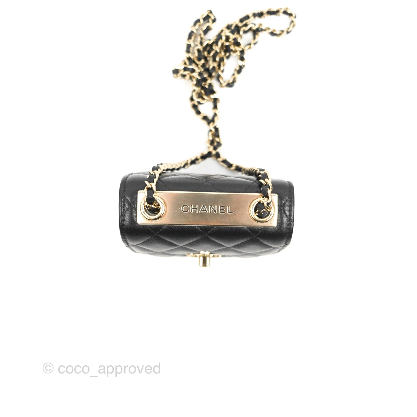 Chanel Mini Quilted Trendy CC Clutch With Chain Black Lambskin Gold Hardware