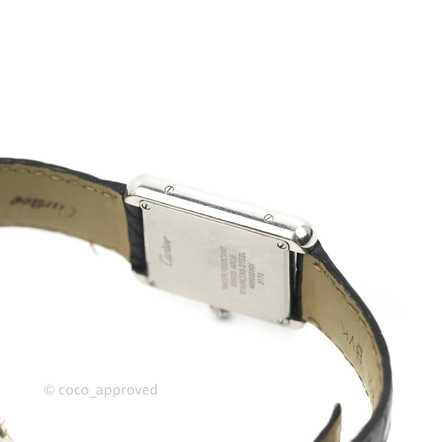 Cartier Small Tank Must Watch Stainless Steel Black