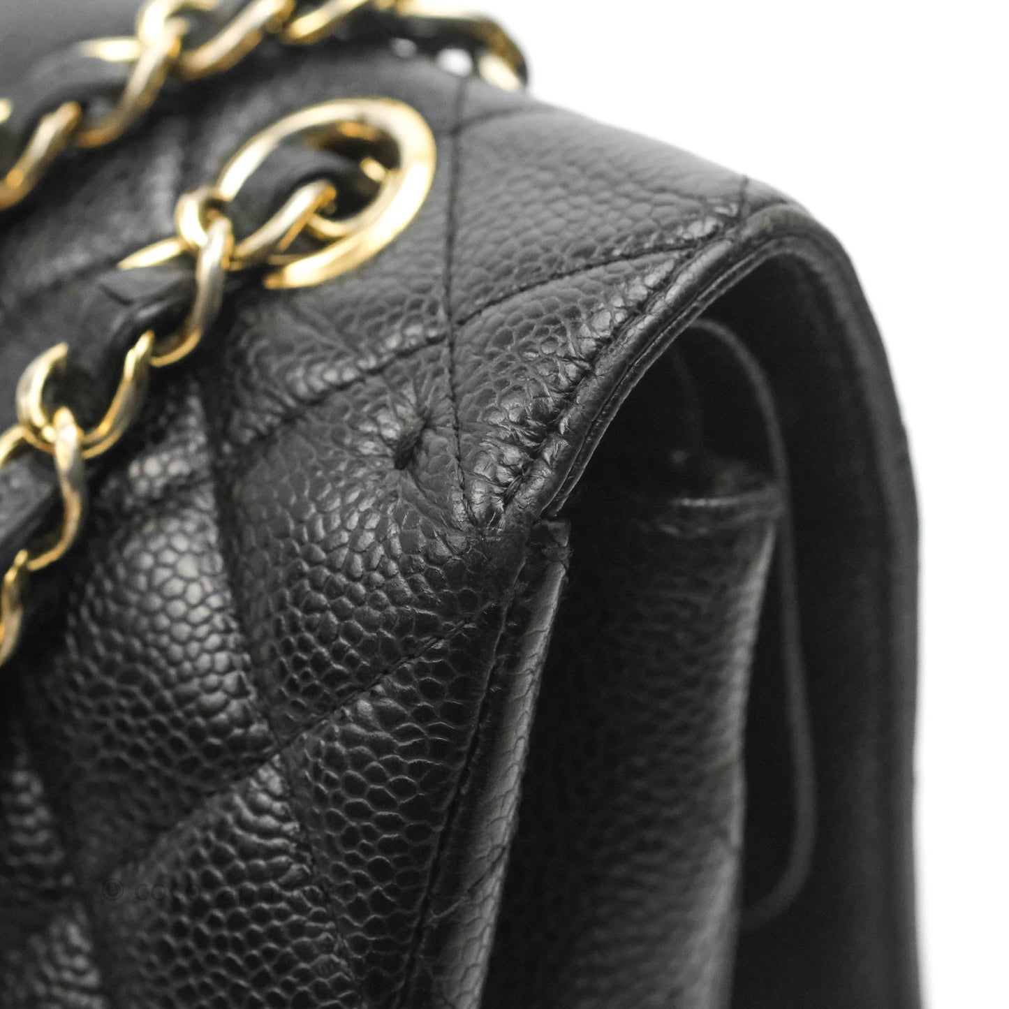 Chanel Classic M/L Medium Flap Quilted Black Caviar Gold Hardware