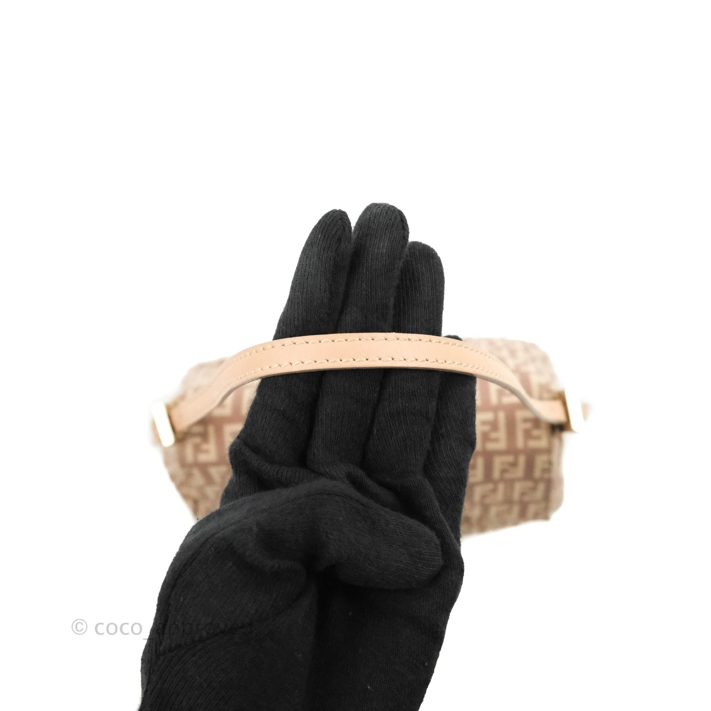 Fendi Zucchino Mini Mama Baguette Beige Pink Gold Hardware