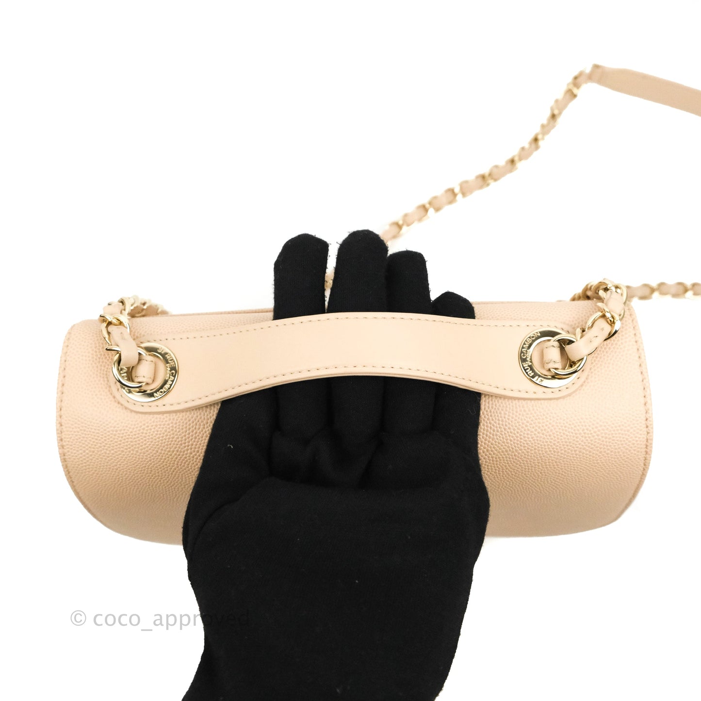 Chanel Quilted Medium Business Affinity Flap Light Beige Caviar Gold Hardware