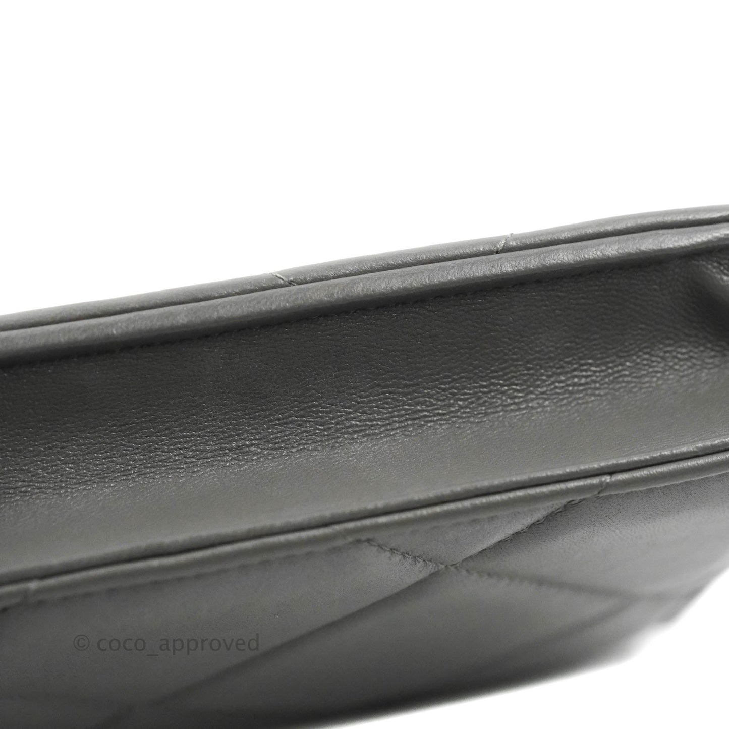 Chanel 19 Wallet on Chain WOC Dark Grey Lambskin Mixed Hardware