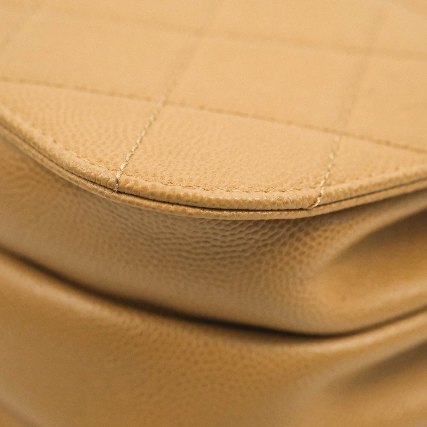 Chanel Mini Messenger Bag Beige Caviar Gold Hardware 21K