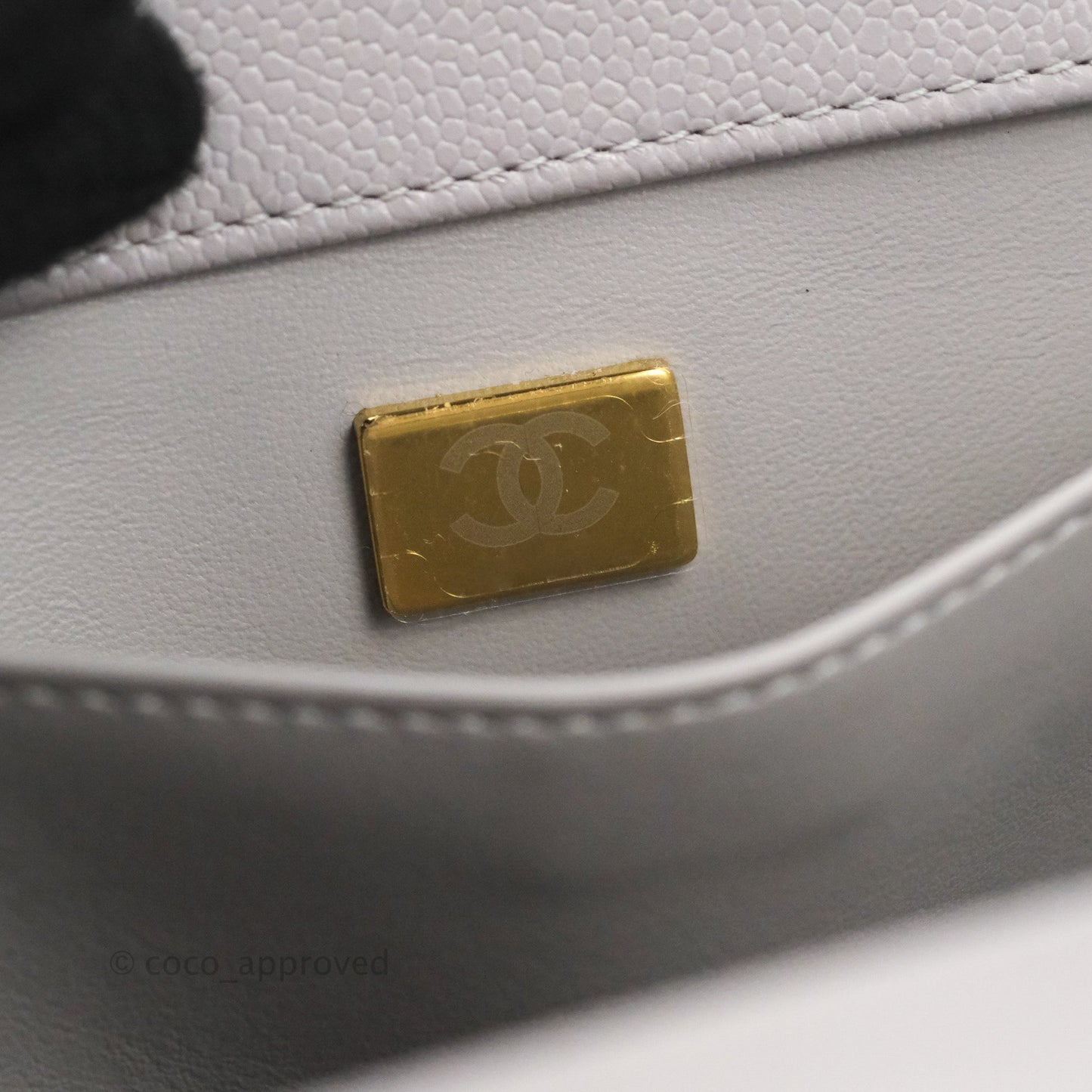 Chanel Quilted Medium Business Affinity Flap Grey Caviar Gold Hardware