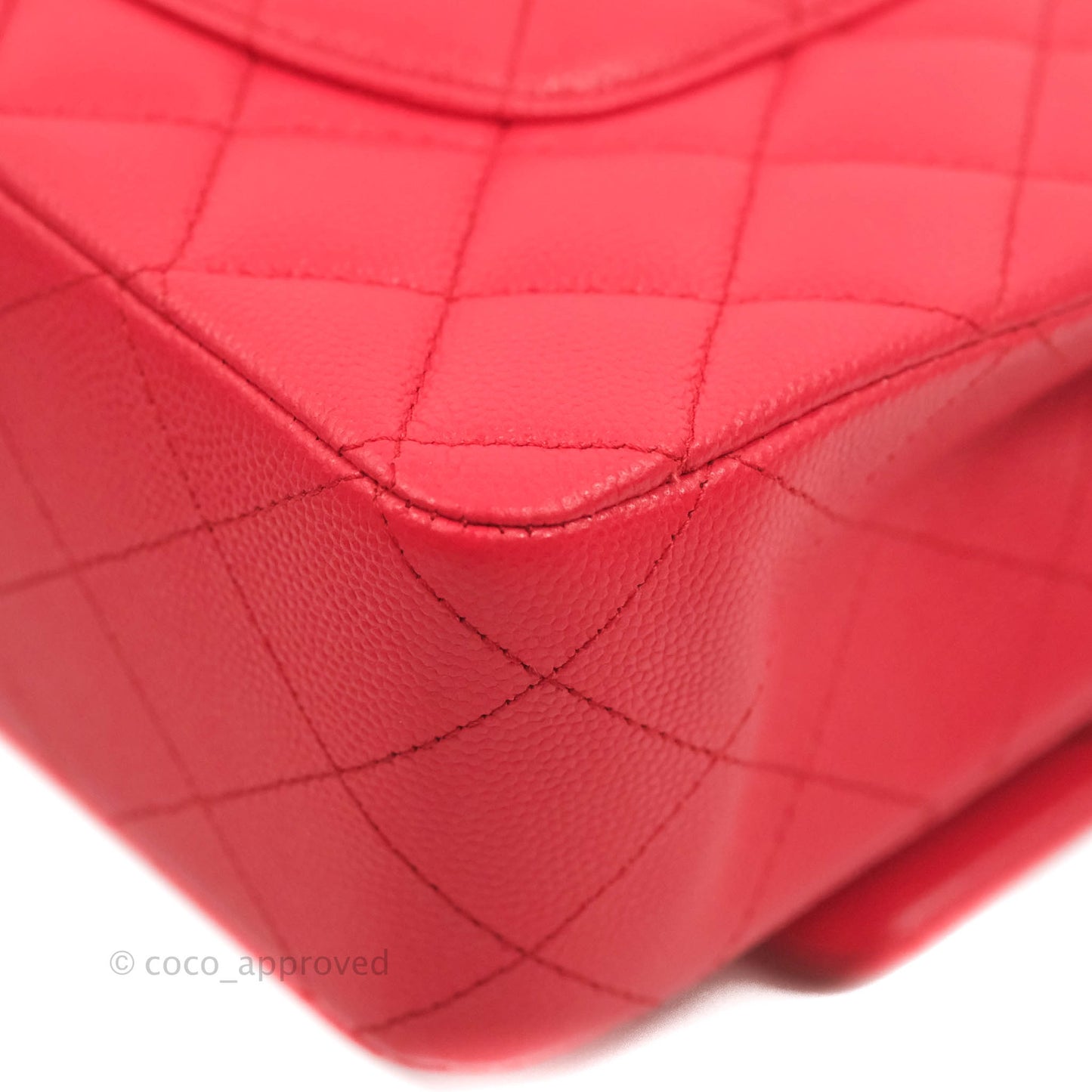 Chanel Medium M/L Classic Quilted Flap Red Caviar Gold Hardware 21B