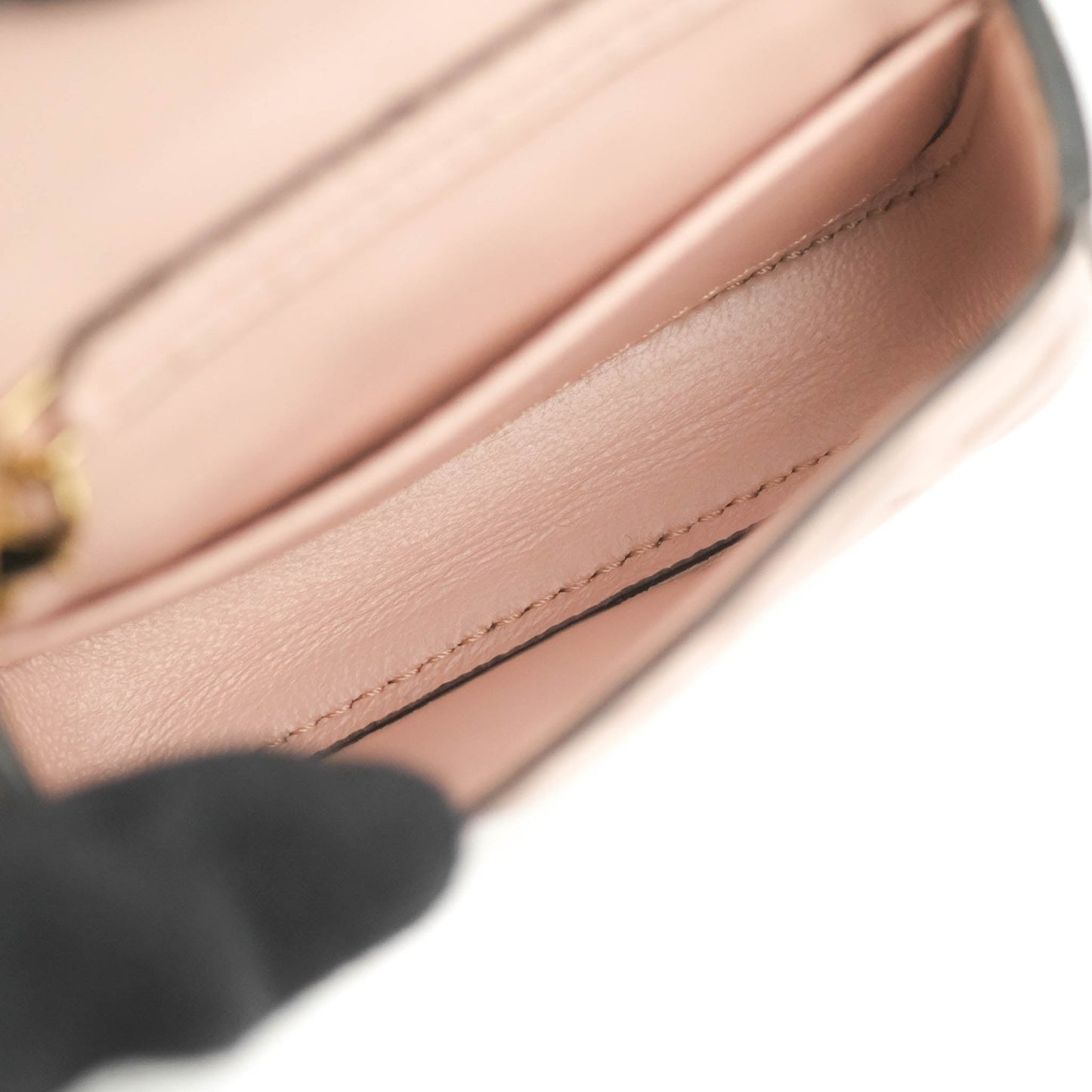 Fendi Nappa FF Embossed Nano Baguette Charm Beige Pink