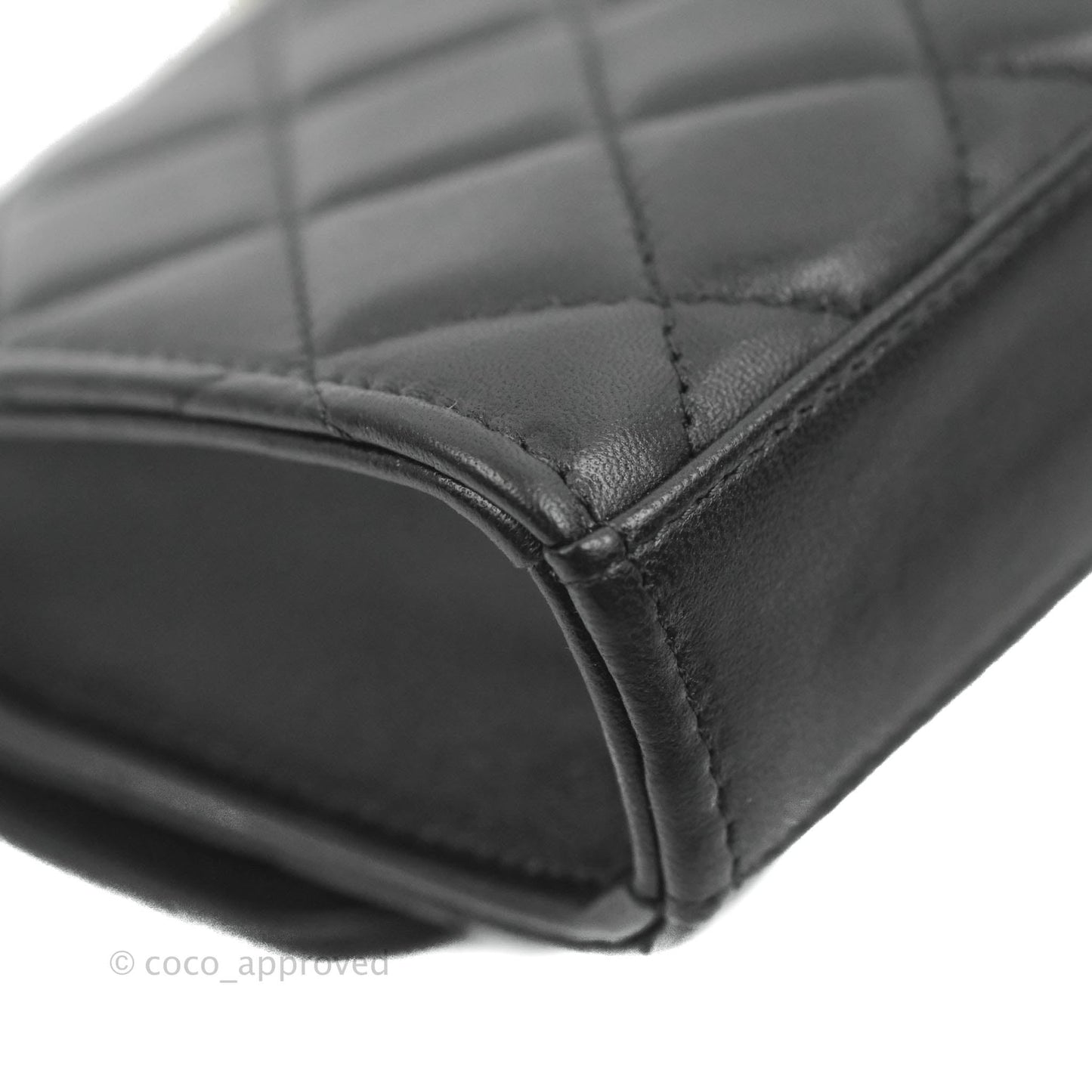 Chanel Mini Quilted Clutch With Chain Black Lambskin Gold Hardware 22S