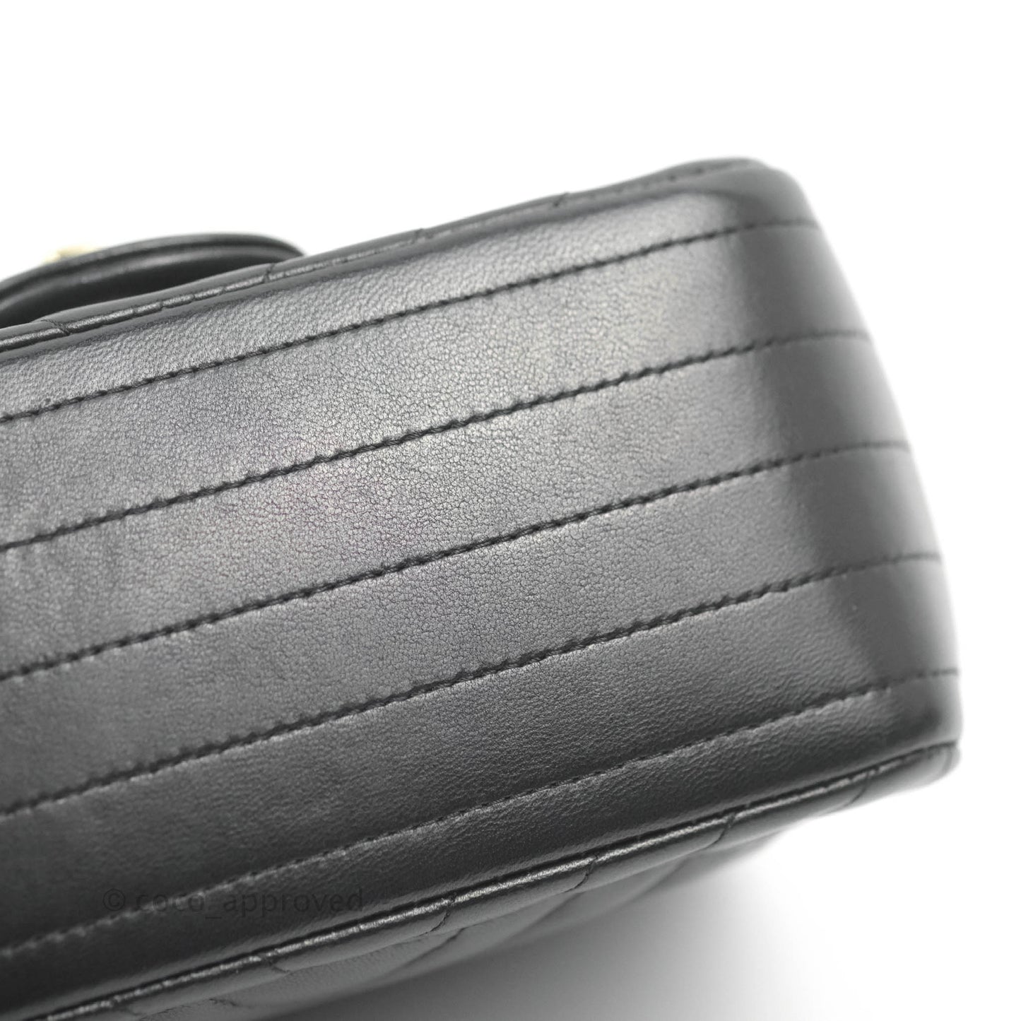 Chanel Mini Square Black Chevron Lambskin Gold Hardware